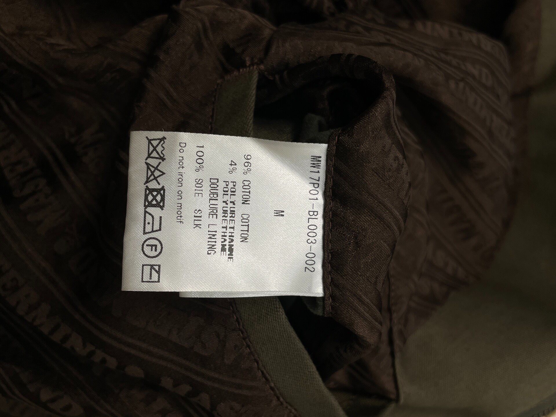 Mastermind Silver Skull Embroidered Trench Coat — label
