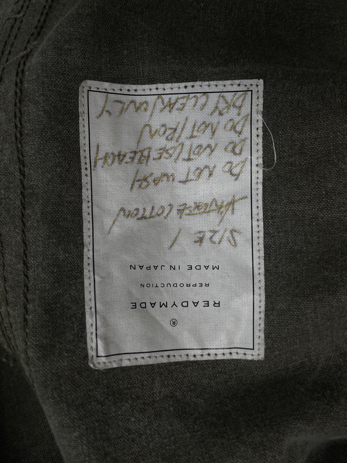 Army Green Jacket With Arm Embroidery — back