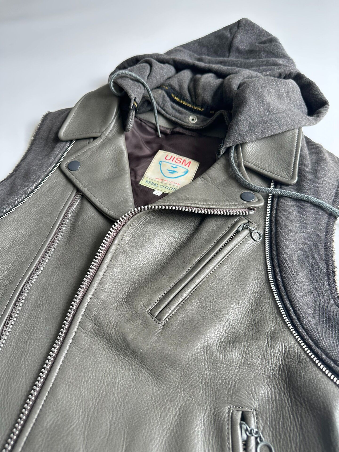 UNDERCOVER Detachable Hooded Leather Vest — front