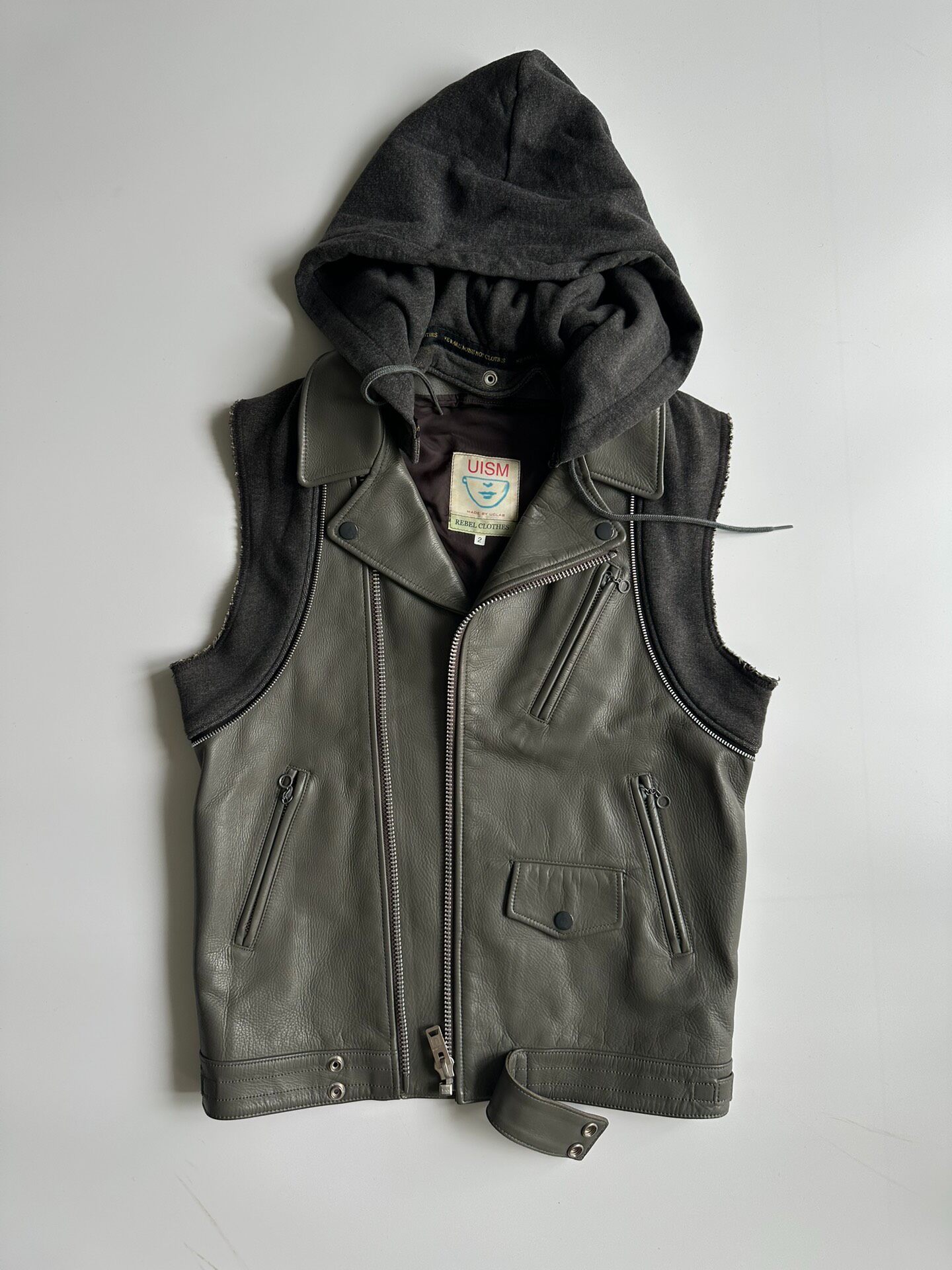 UNDERCOVER Detachable Hooded Leather Vest
