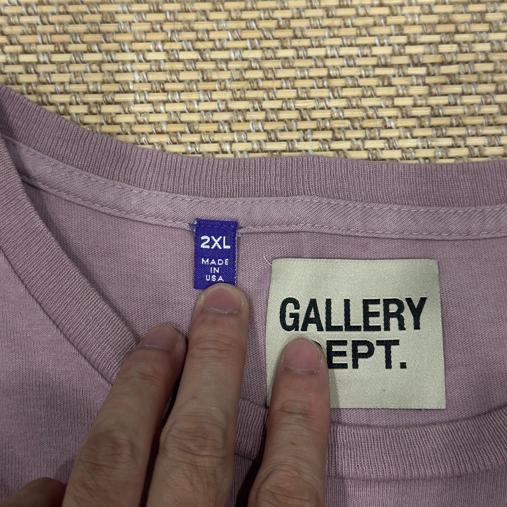 Gallery Dept Light Pink Oversized T-Shirt — label