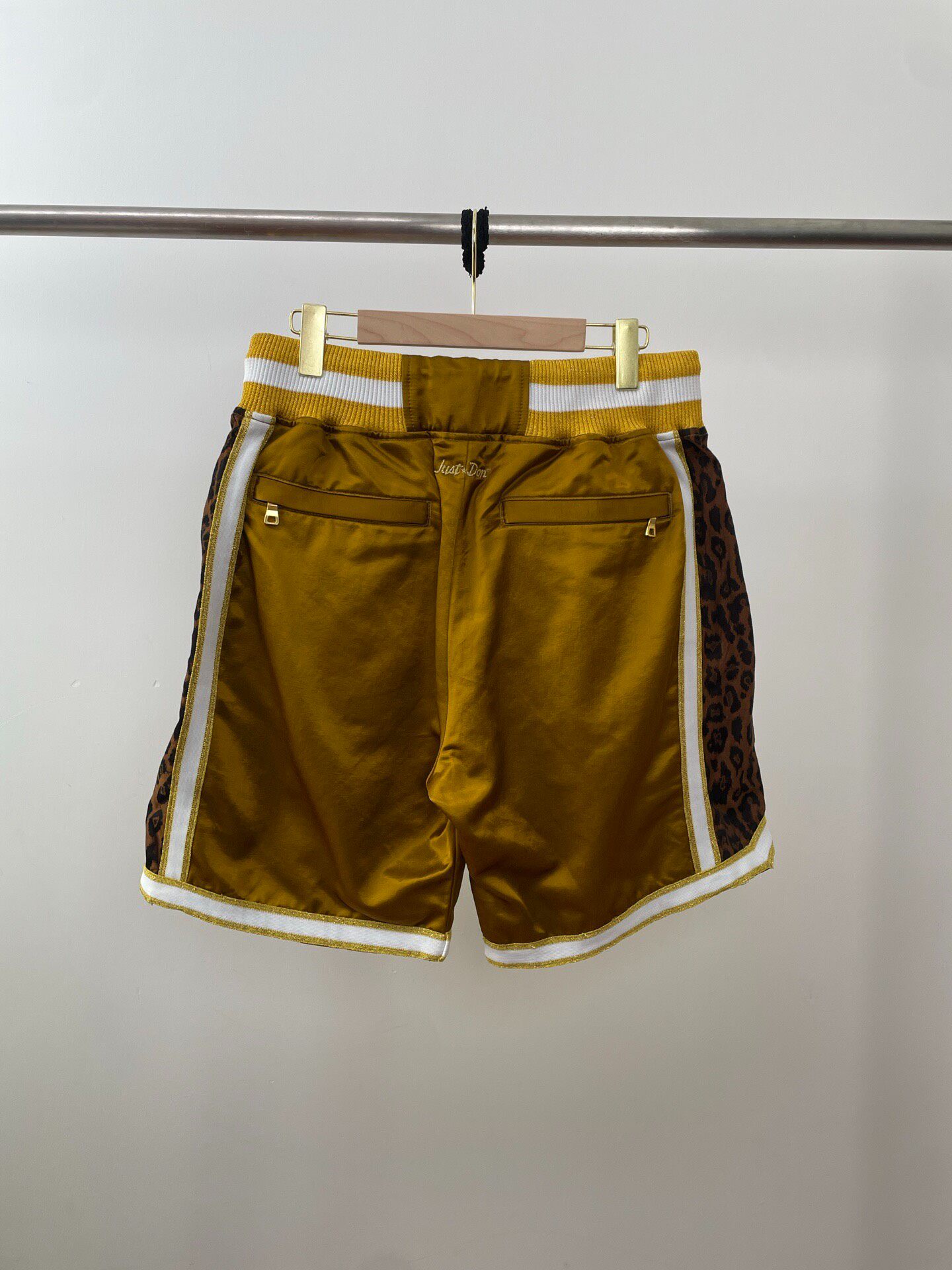 Just Don Leopard Side Velvet Shorts — front
