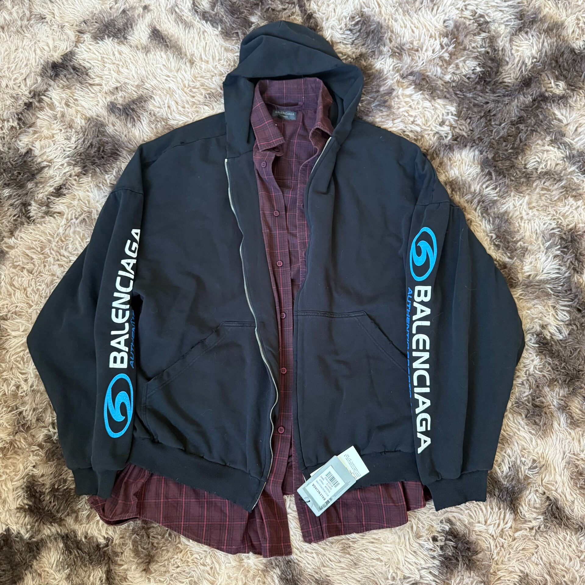 Balenciaga Fake Two-Piece Zip Jacket