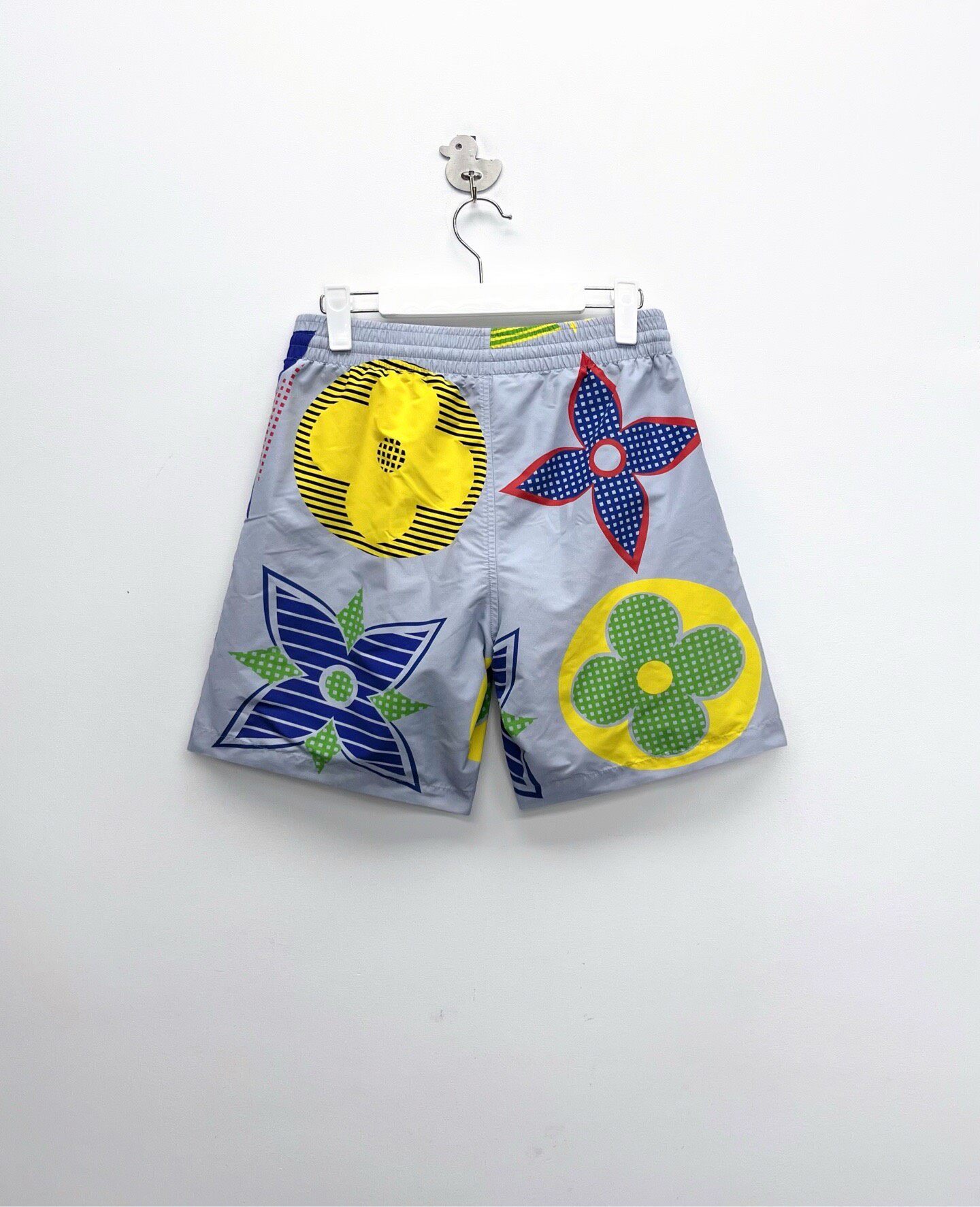 Louis Vuitton Light Blue Floral Shorts — front