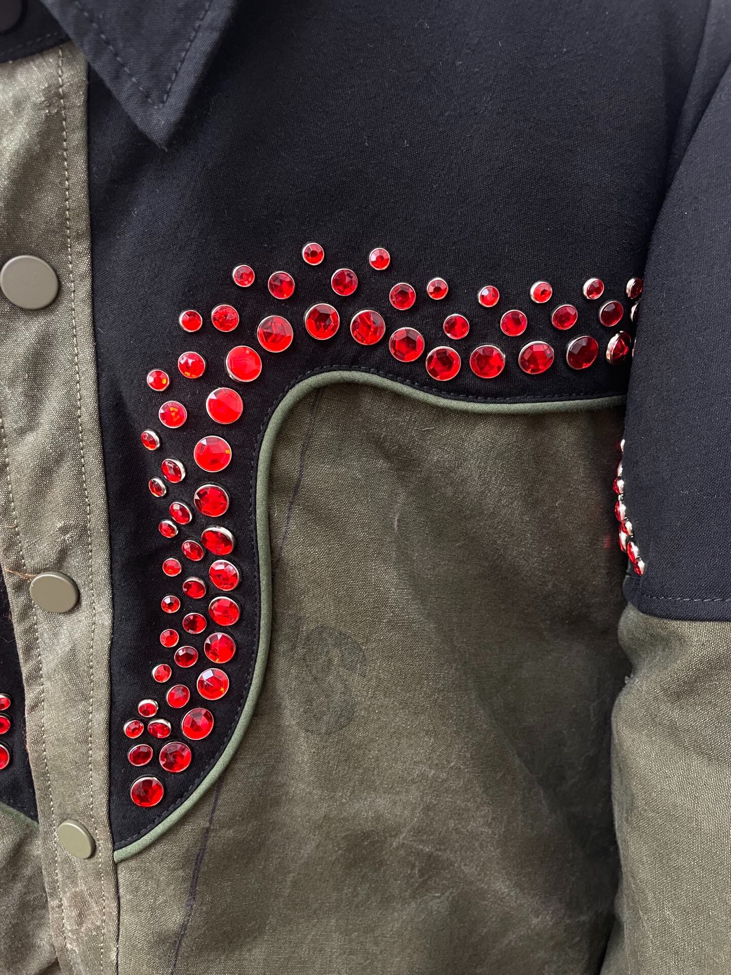 Olive Green Western Jacket New With Tags — detail