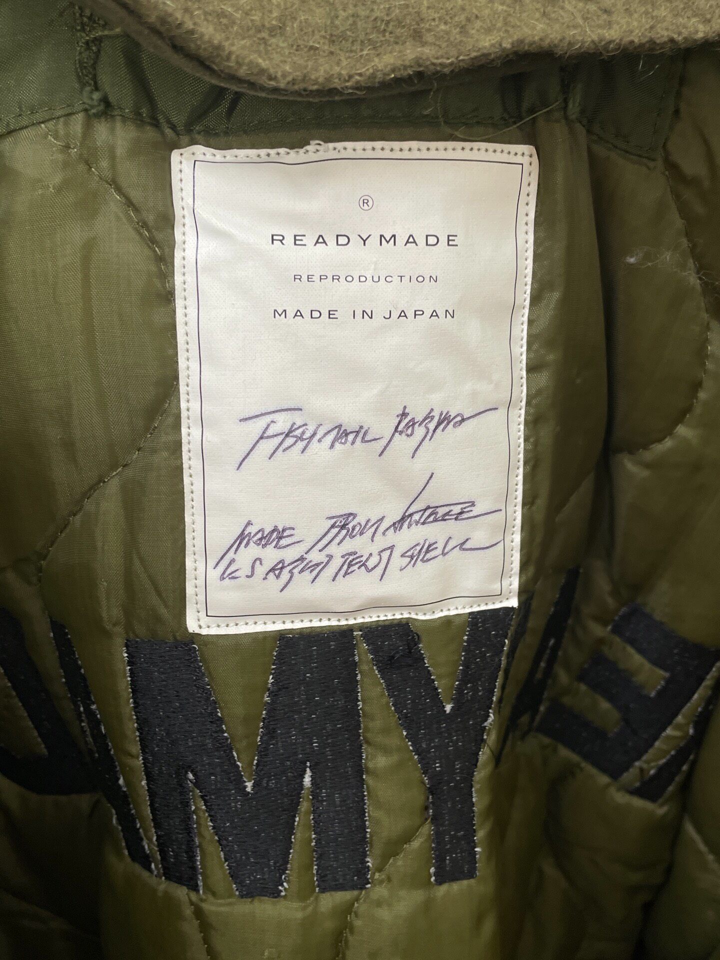 Readymade Olive Fishtail Parka — back