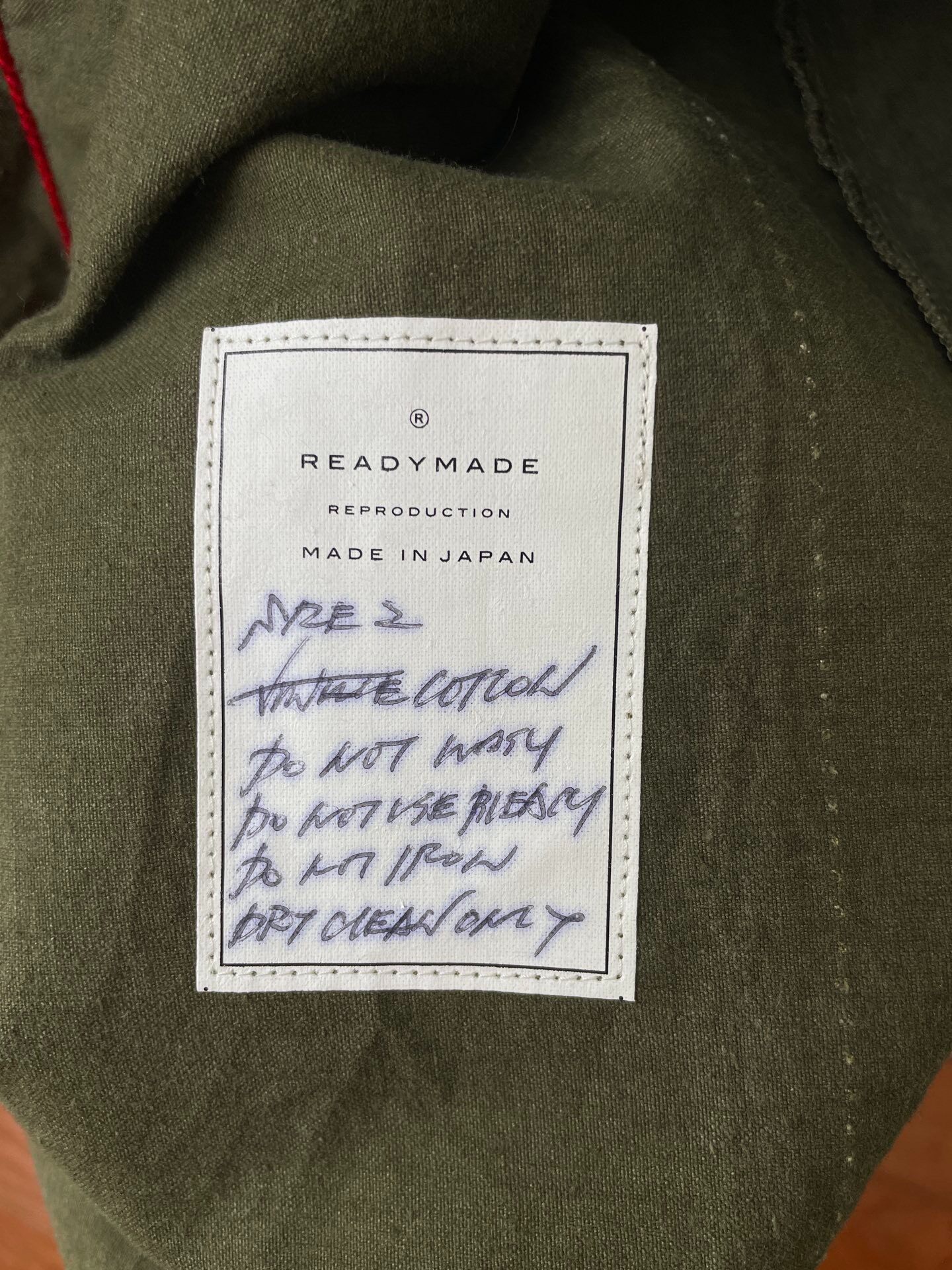 Readymade Army Green Short Sleeve Baseball Shirt — back