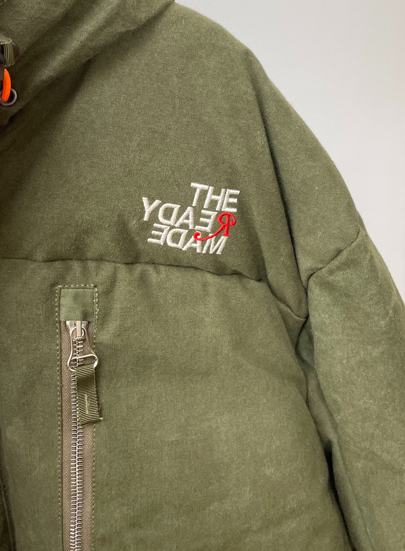 Readymade Olive Green Down Jacket — detail