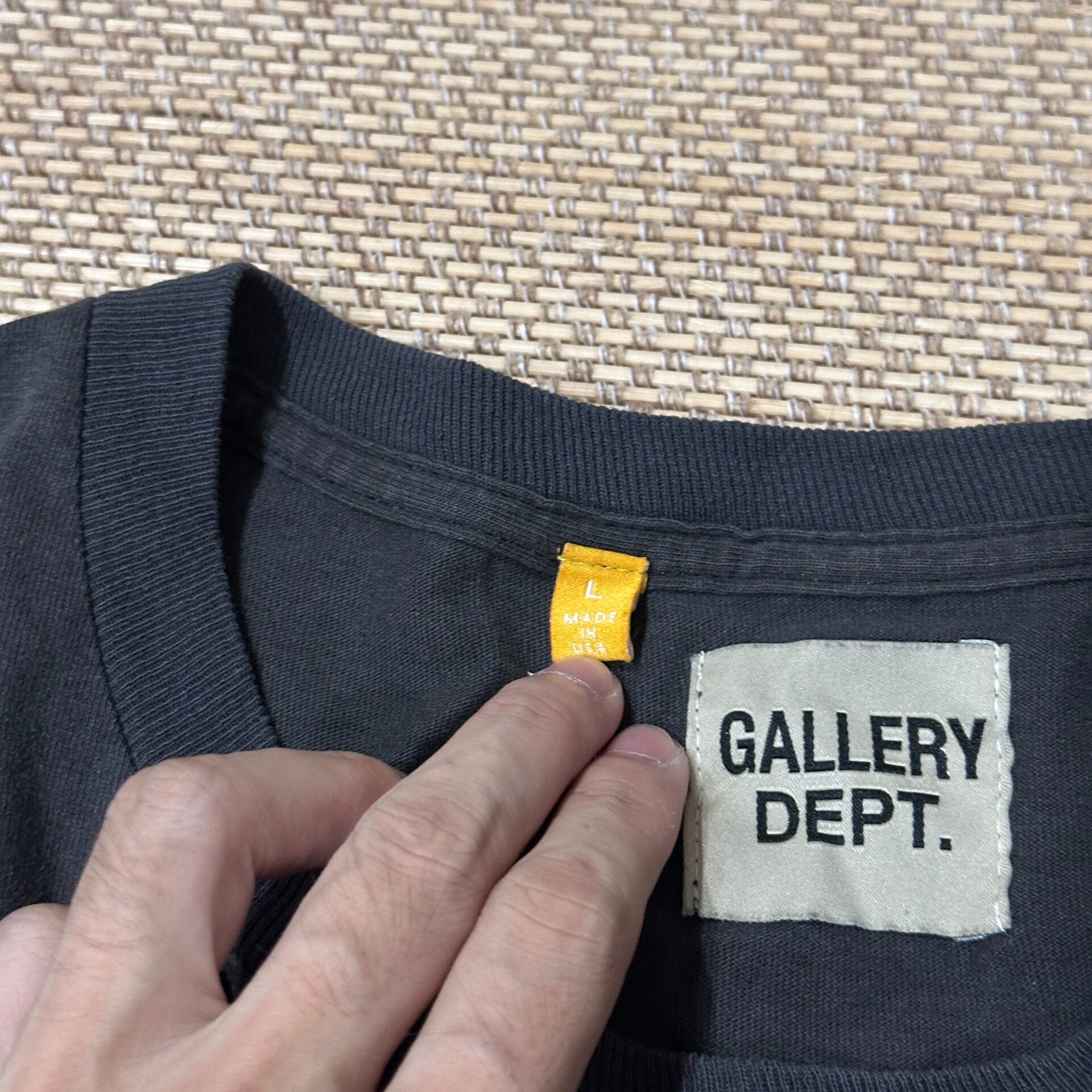 Gallery Dept Flame Washed Long Sleeve Tee — label