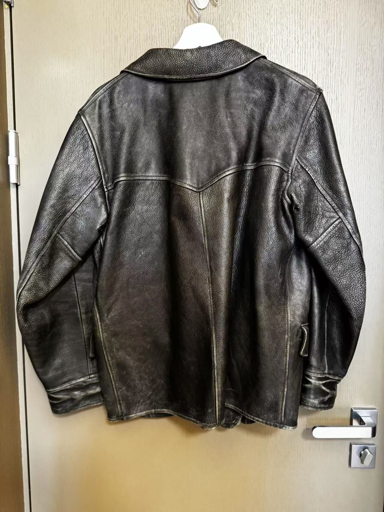 RRL Brakeman Leather Jacket — front