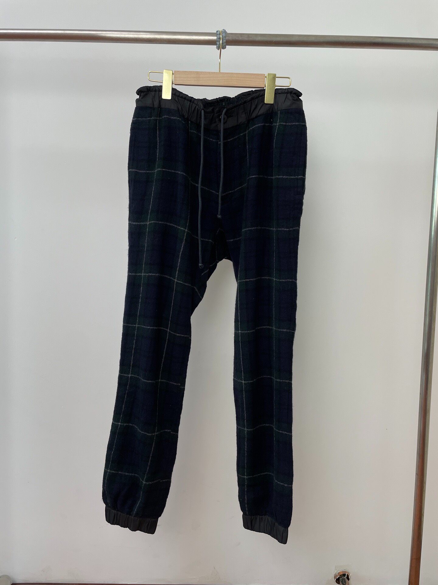 Sacai Navy Plaid Wool Pants