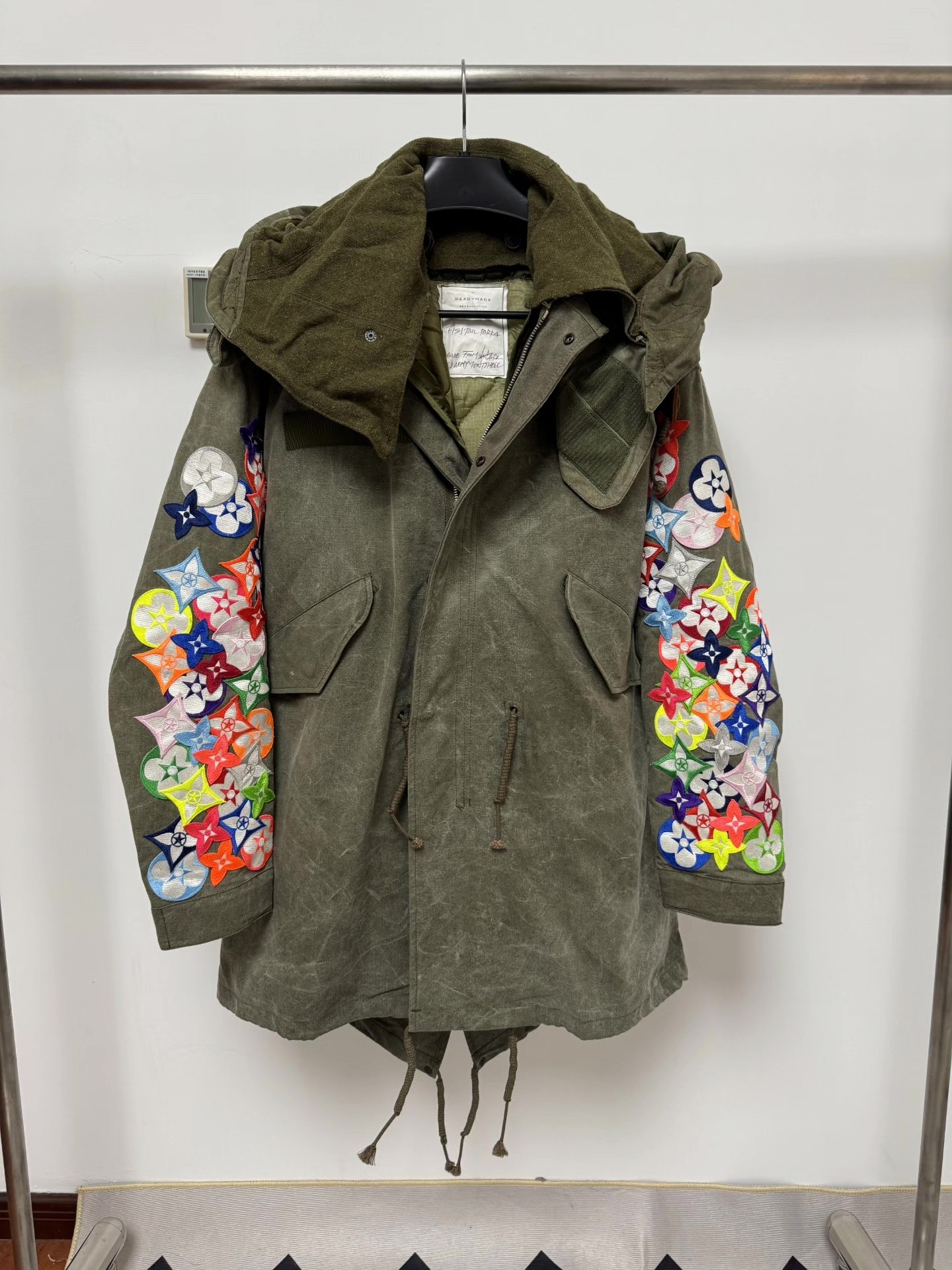 Embroidered Green Military Parka