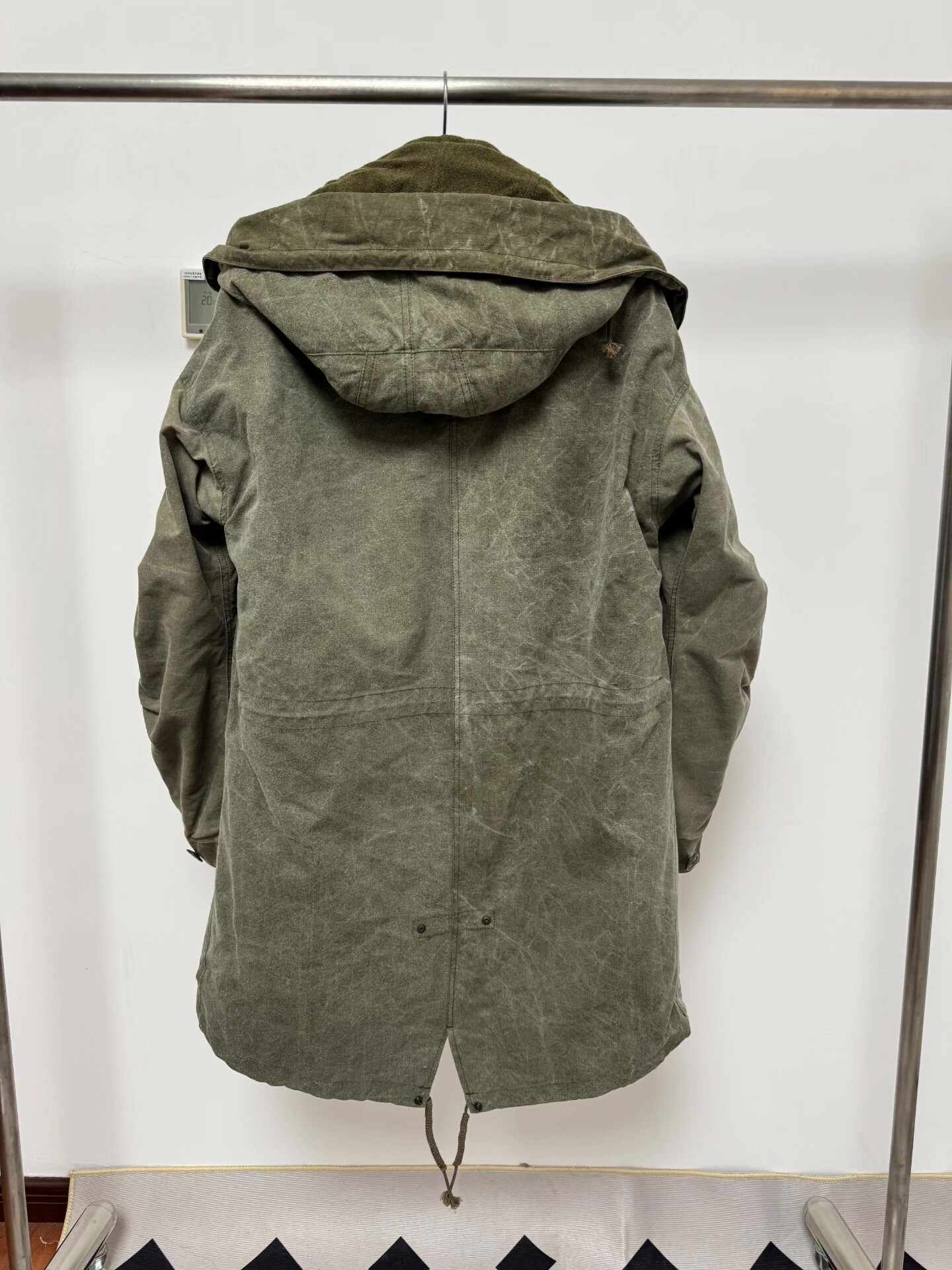 Embroidered Green Military Parka — front