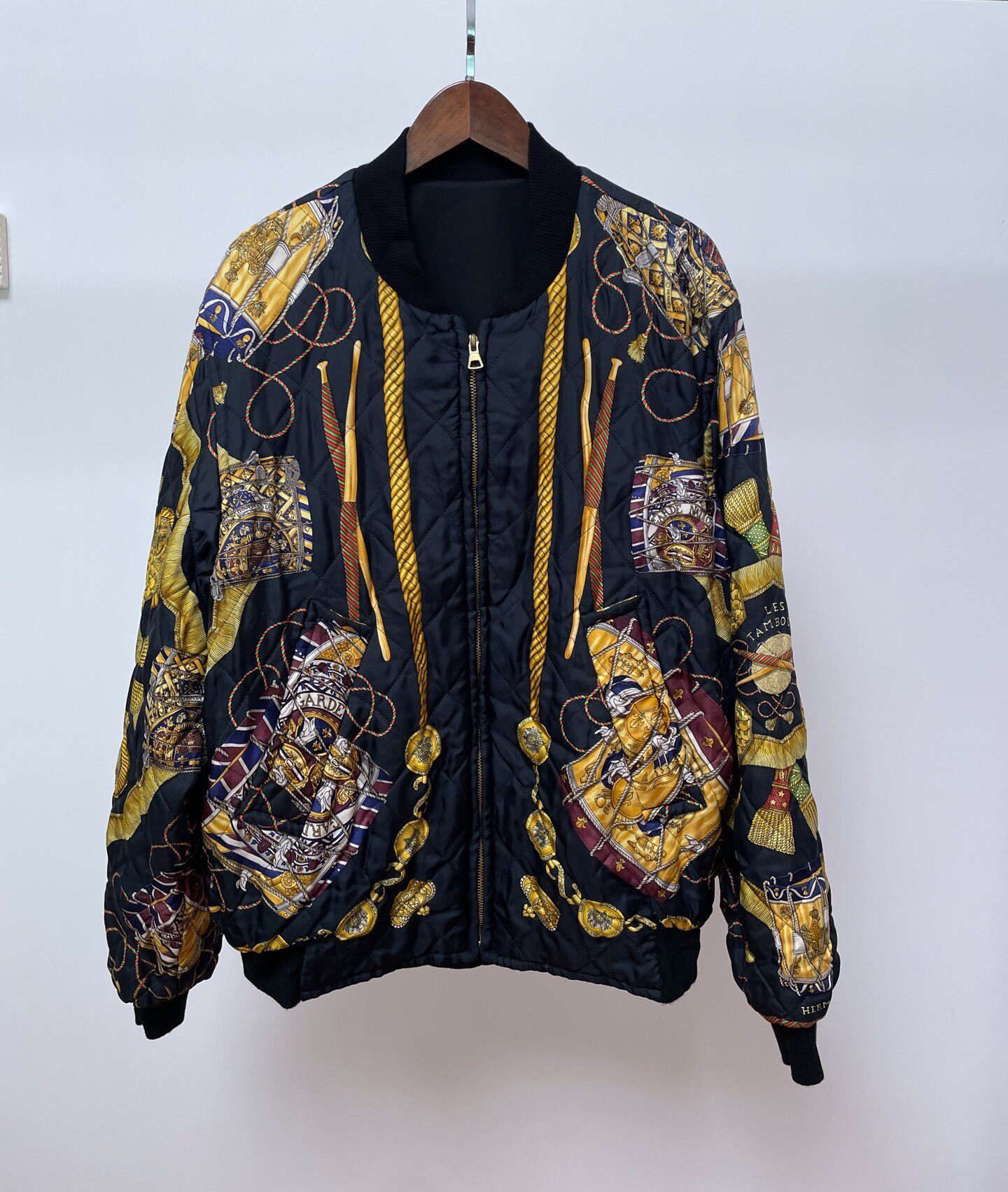 Hermes Silk Drum Print Bomber Jacket