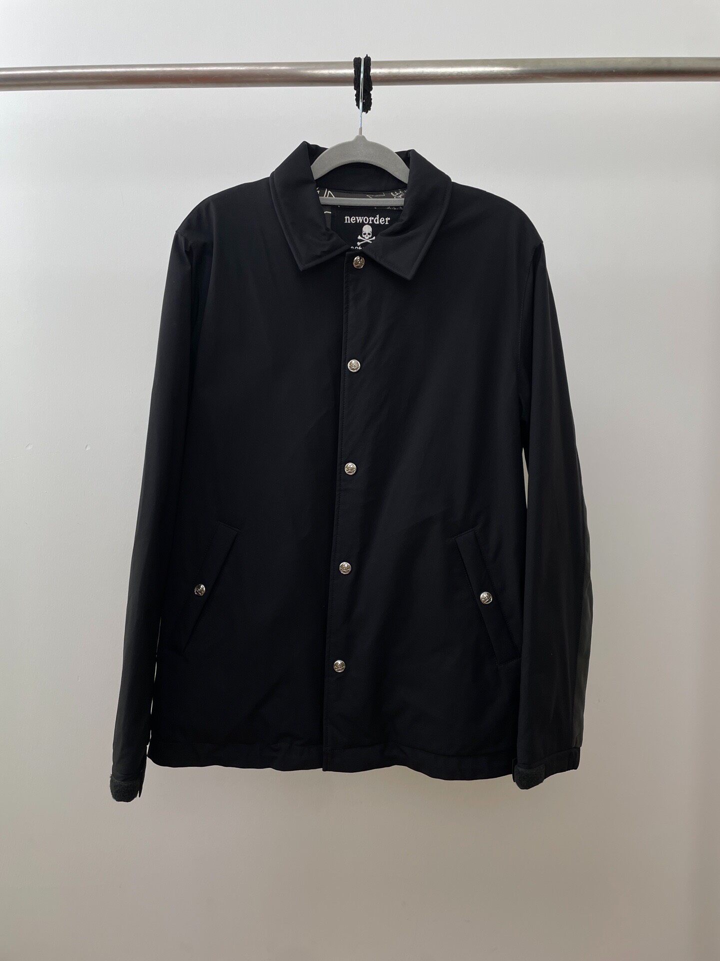Mastermind Japan Glitter Skull Leather Jacket — front