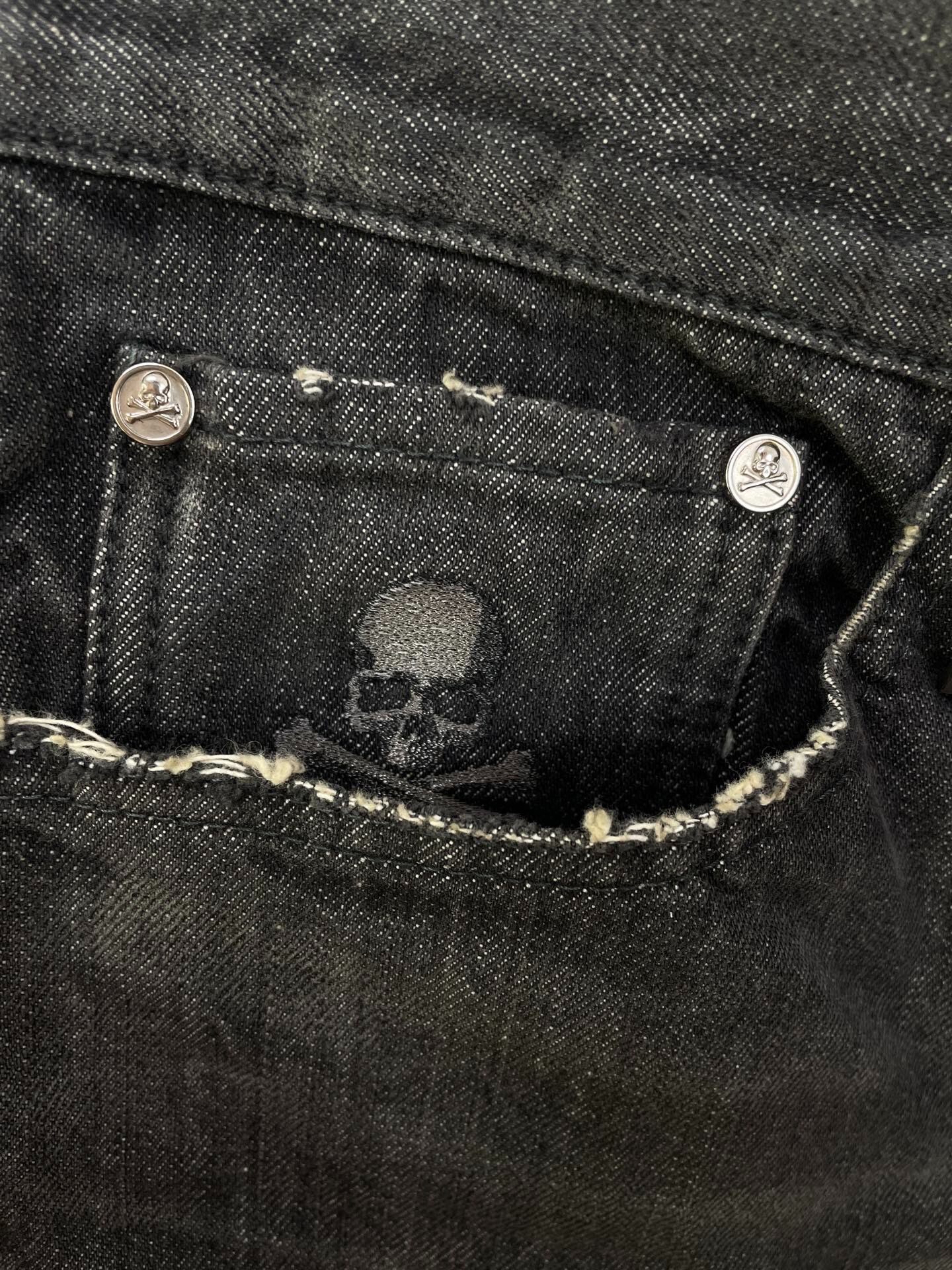 Mastermind Japan Skull Straight Denim Jeans — detail