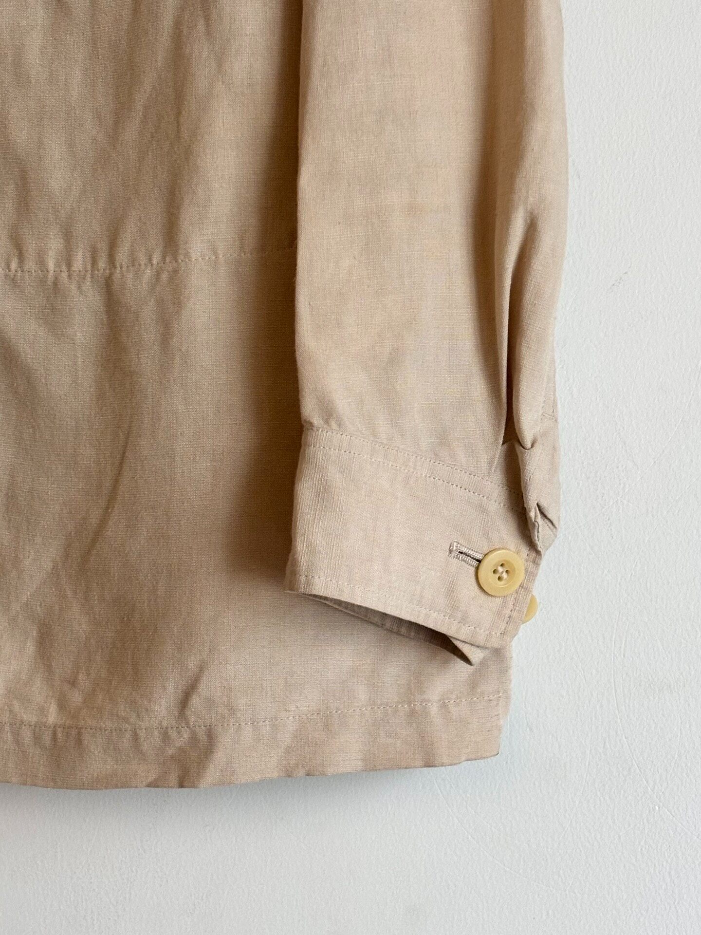 Yohji Yamamoto Beige Oversized Cuban Collar Jacket — back