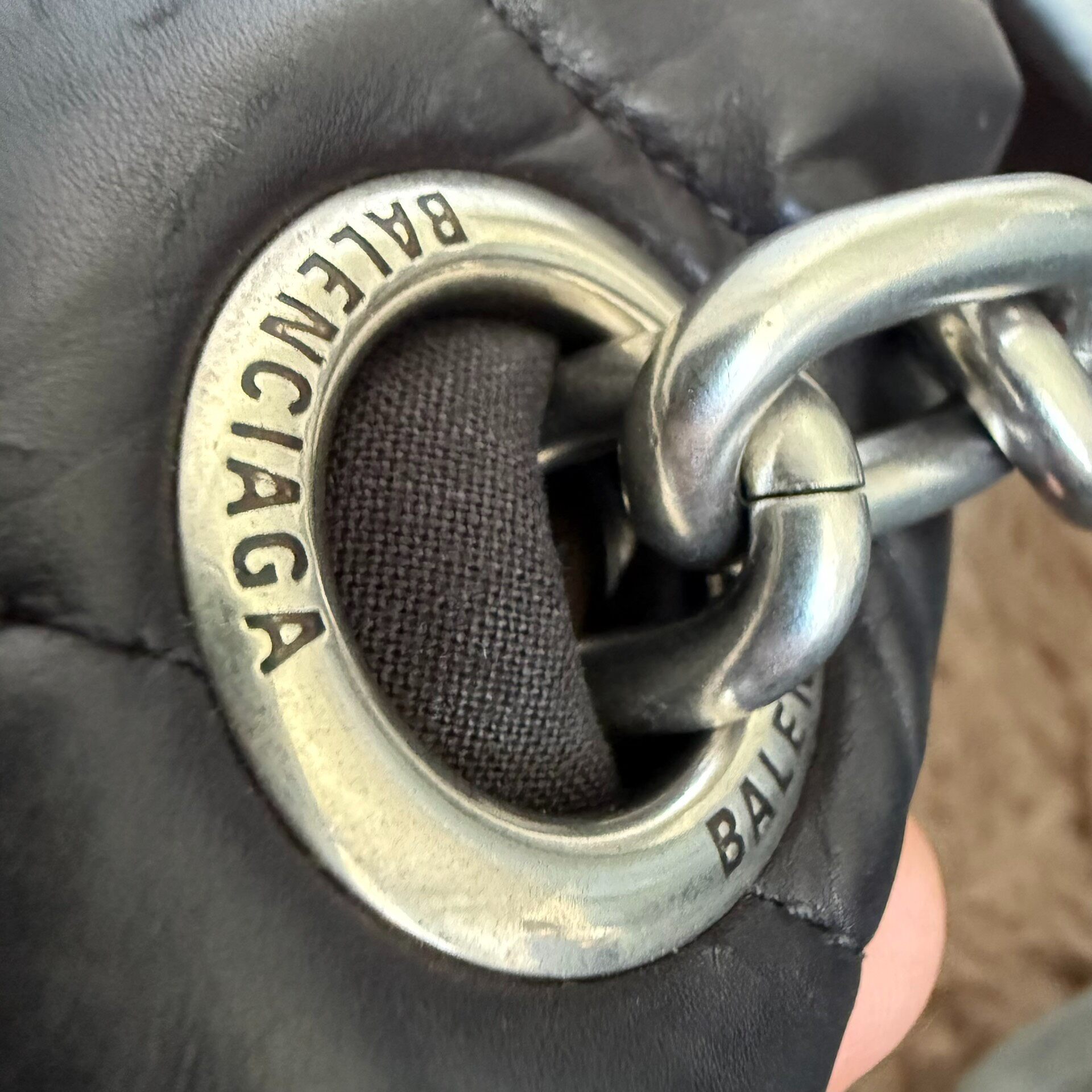 Balenciaga MONACO Chain Bag — label