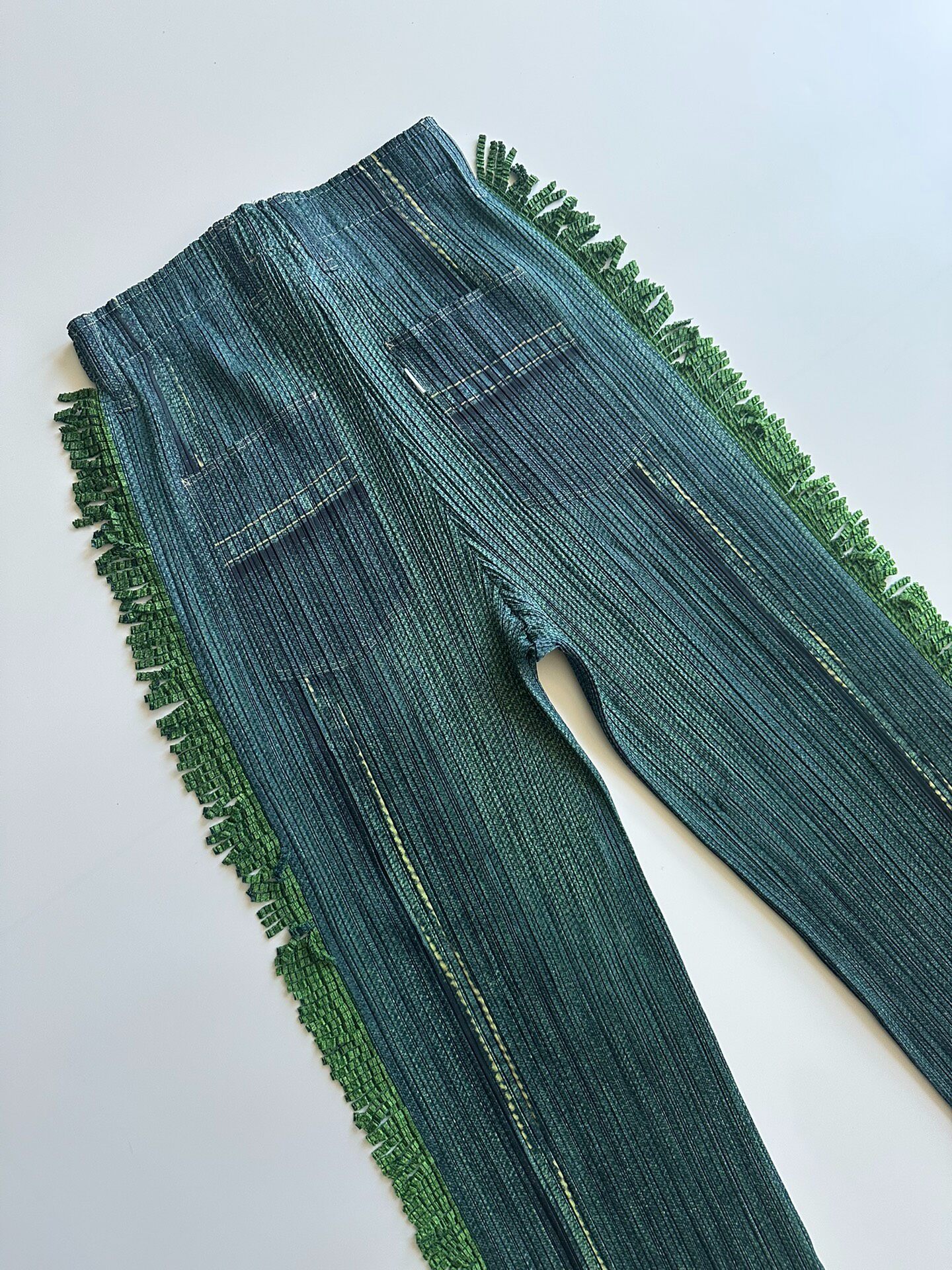 Issey Miyake Pleats Please Fringed Trousers — back