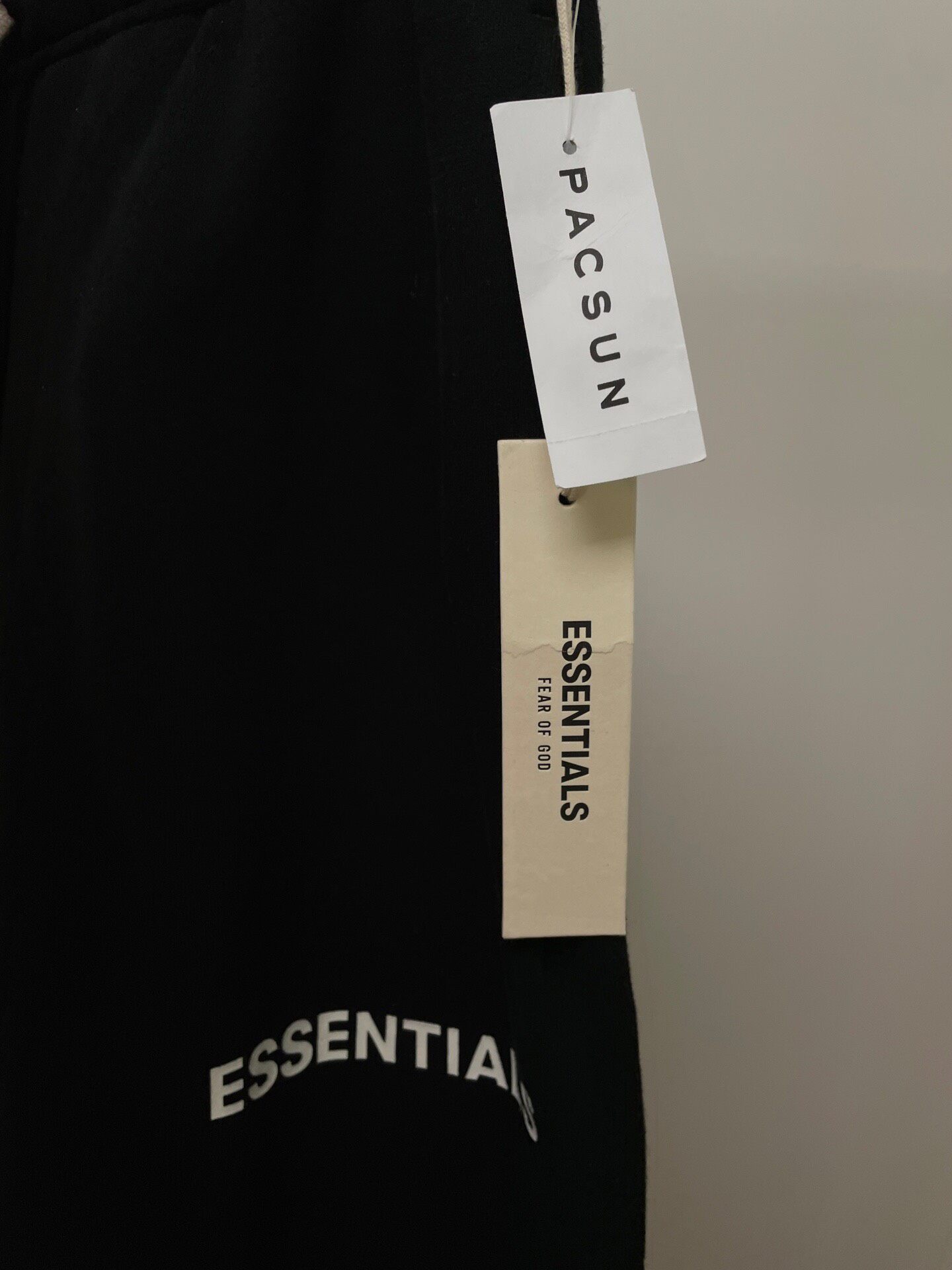Fear Of God Essentials Black Sweatpants — detail