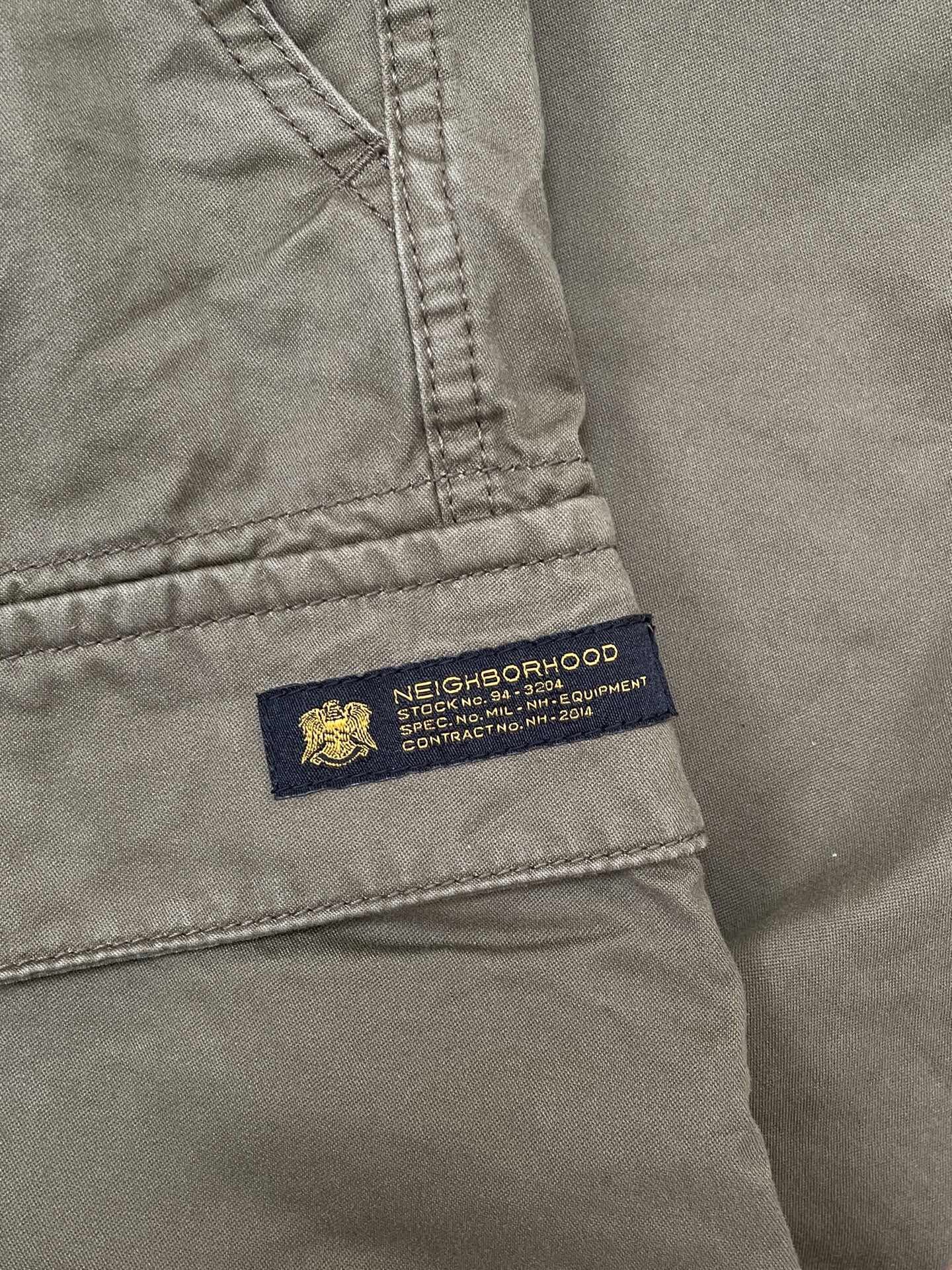 Neighborhood Olive Green Cargo Pants — detail