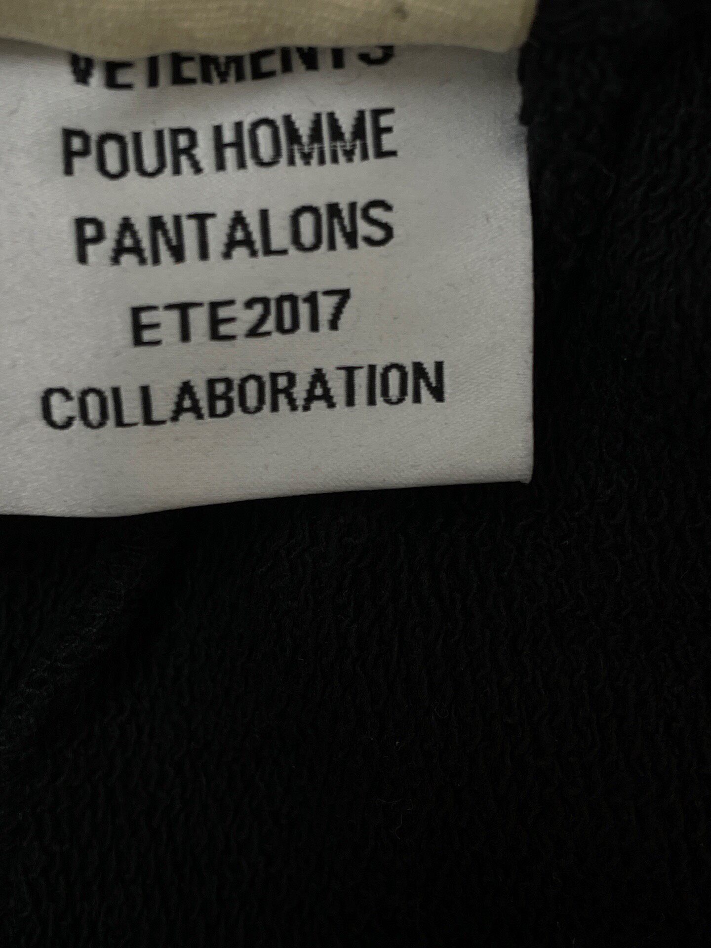 Vetements x Champion Black Sweatpants — label