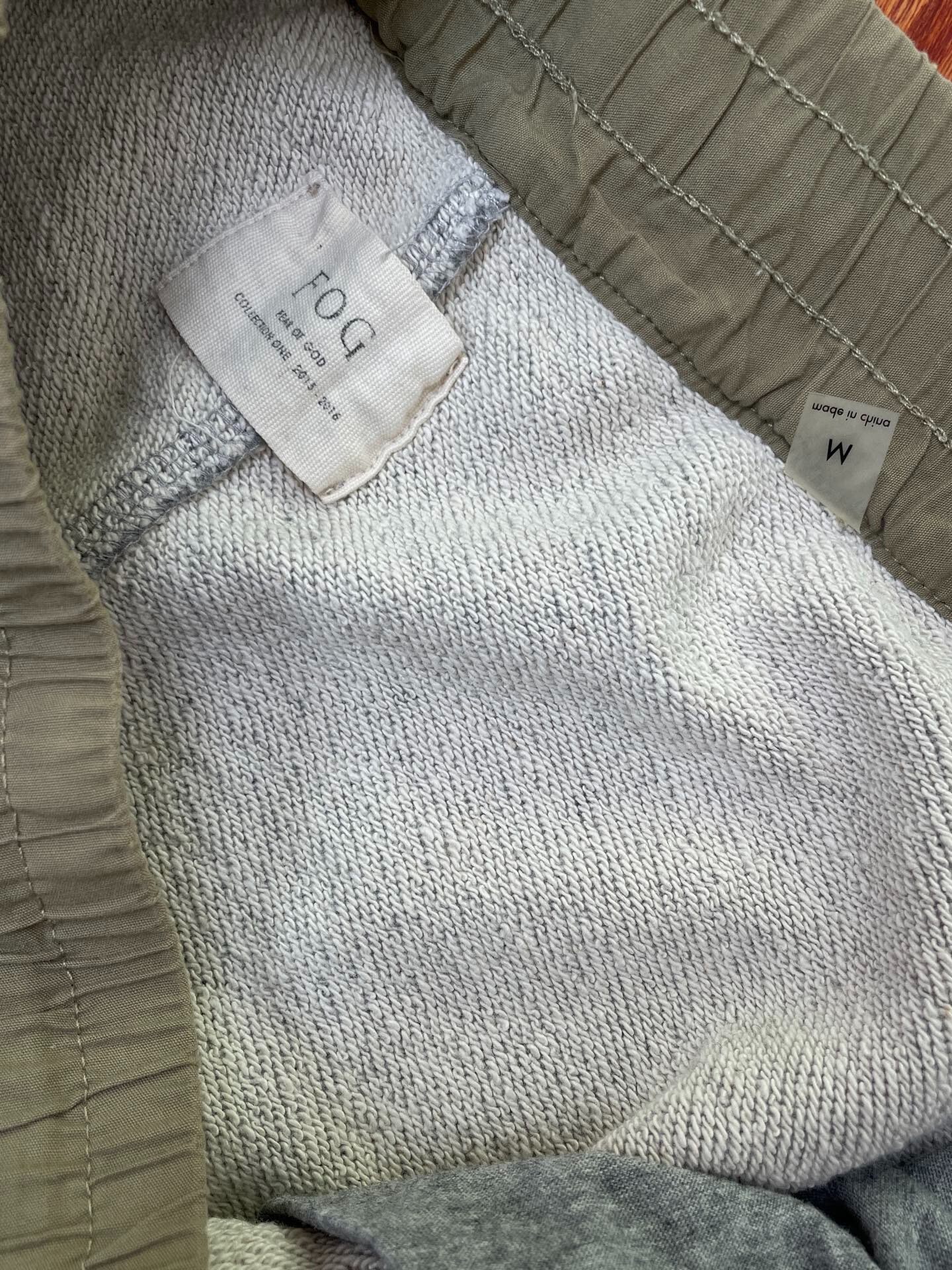 FOG Heather Grey Cotton Drawstring Shorts — detail