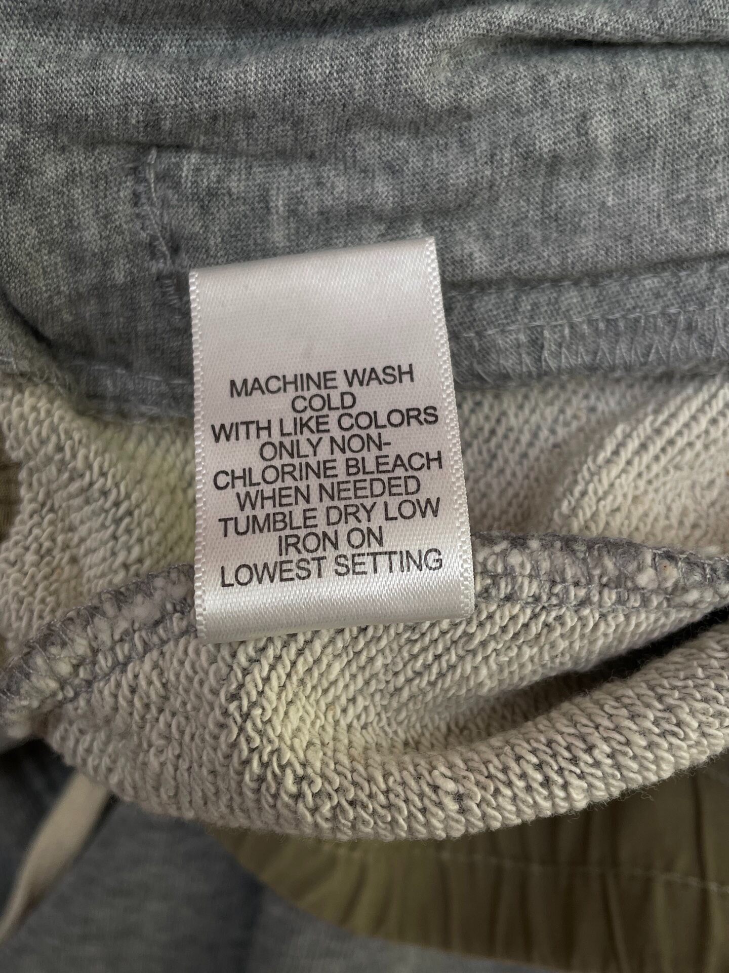 FOG Heather Grey Cotton Drawstring Shorts — label