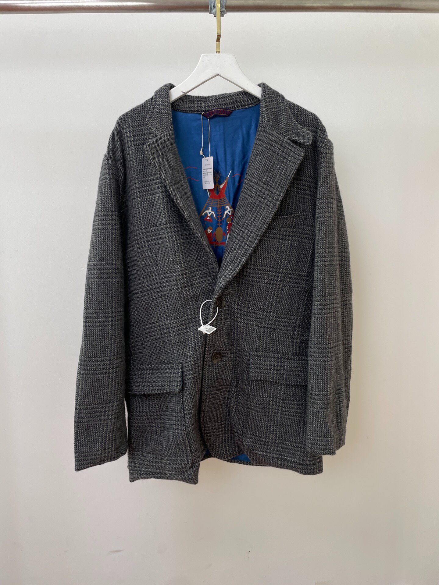 Kapital Gray Plaid Blazer With Tags