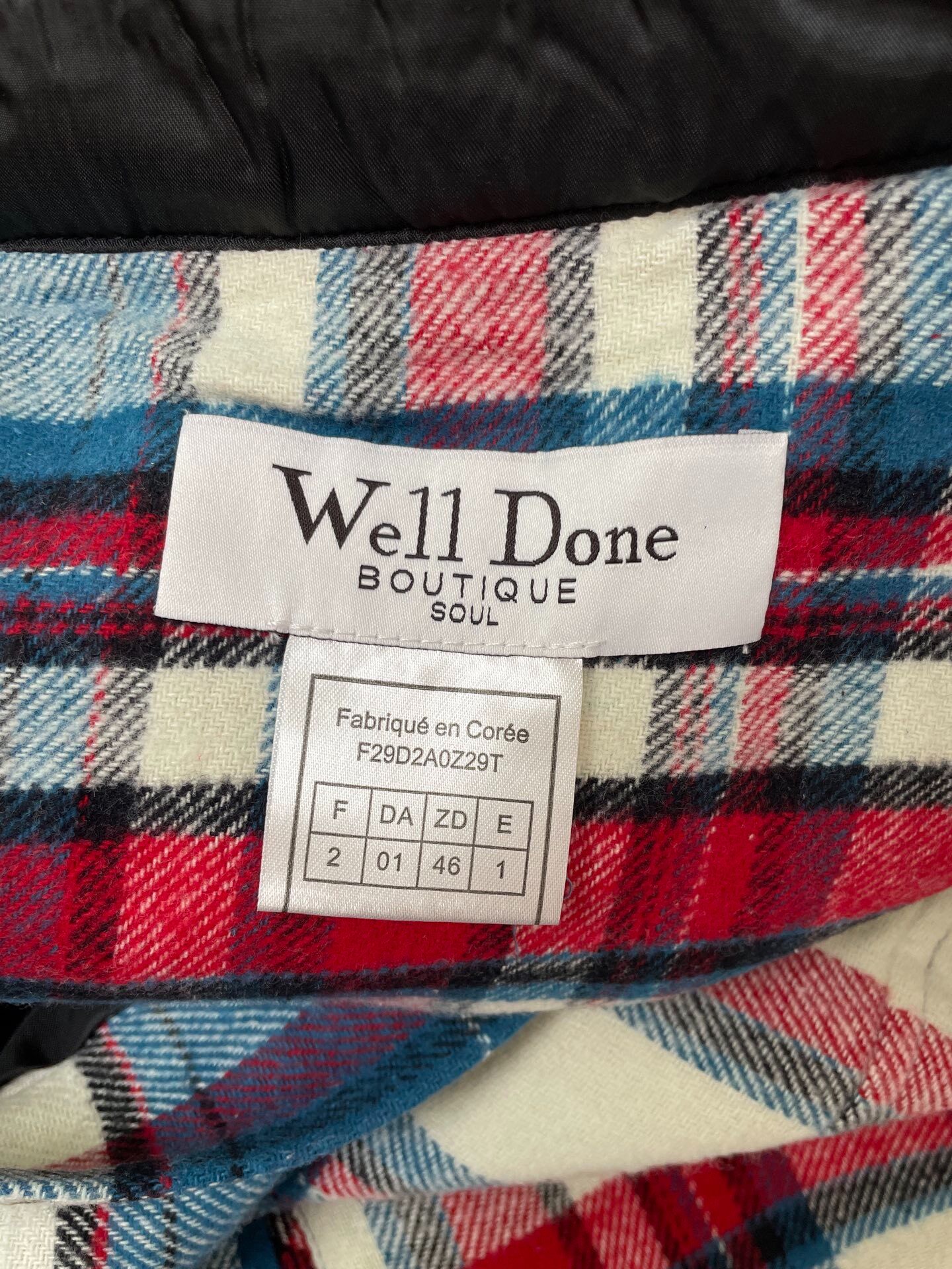 We11Done Blue Red White Plaid Jacket — detail