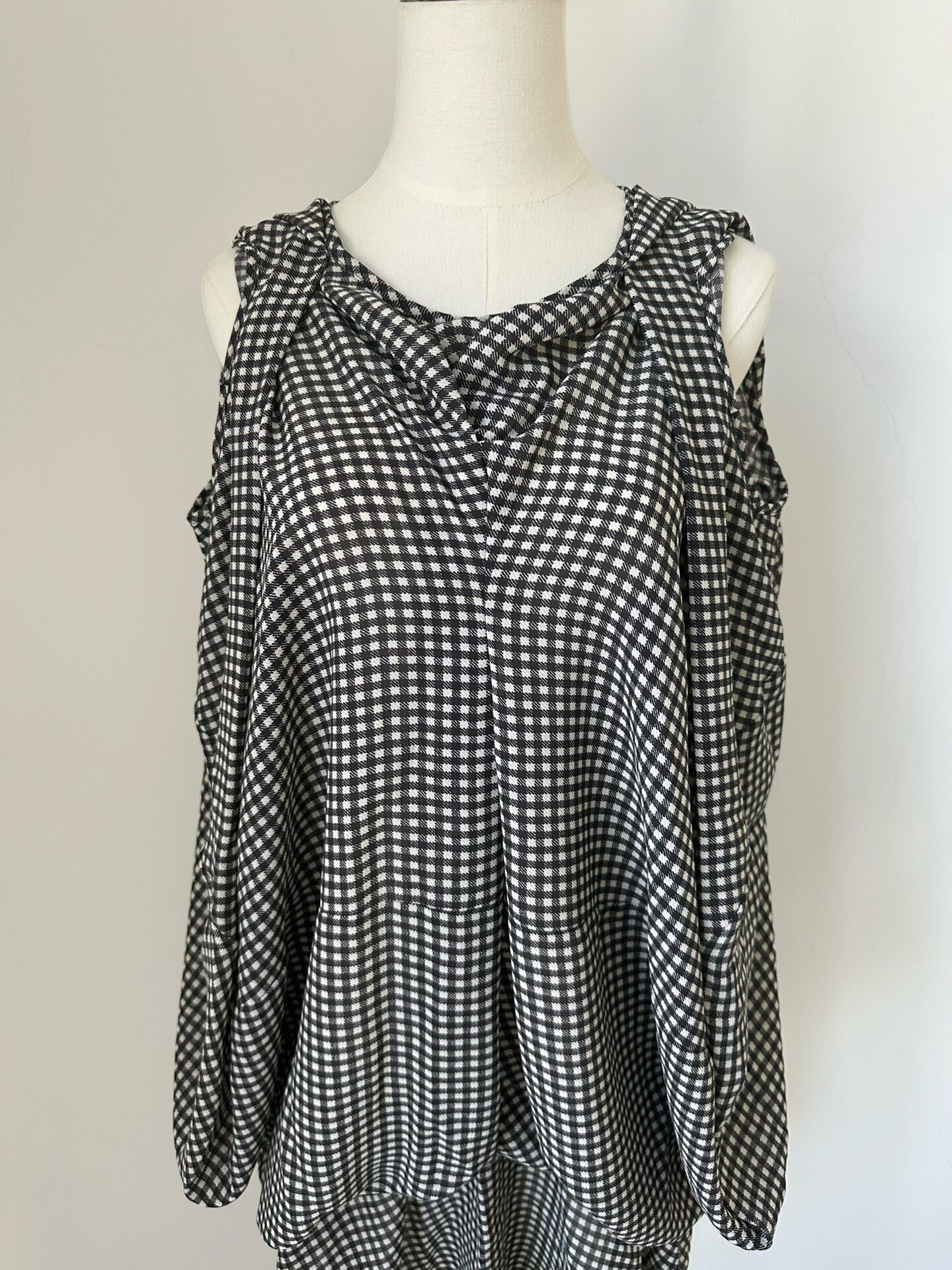 Junya Watanabe 2009 Gingham Flowy Top — back