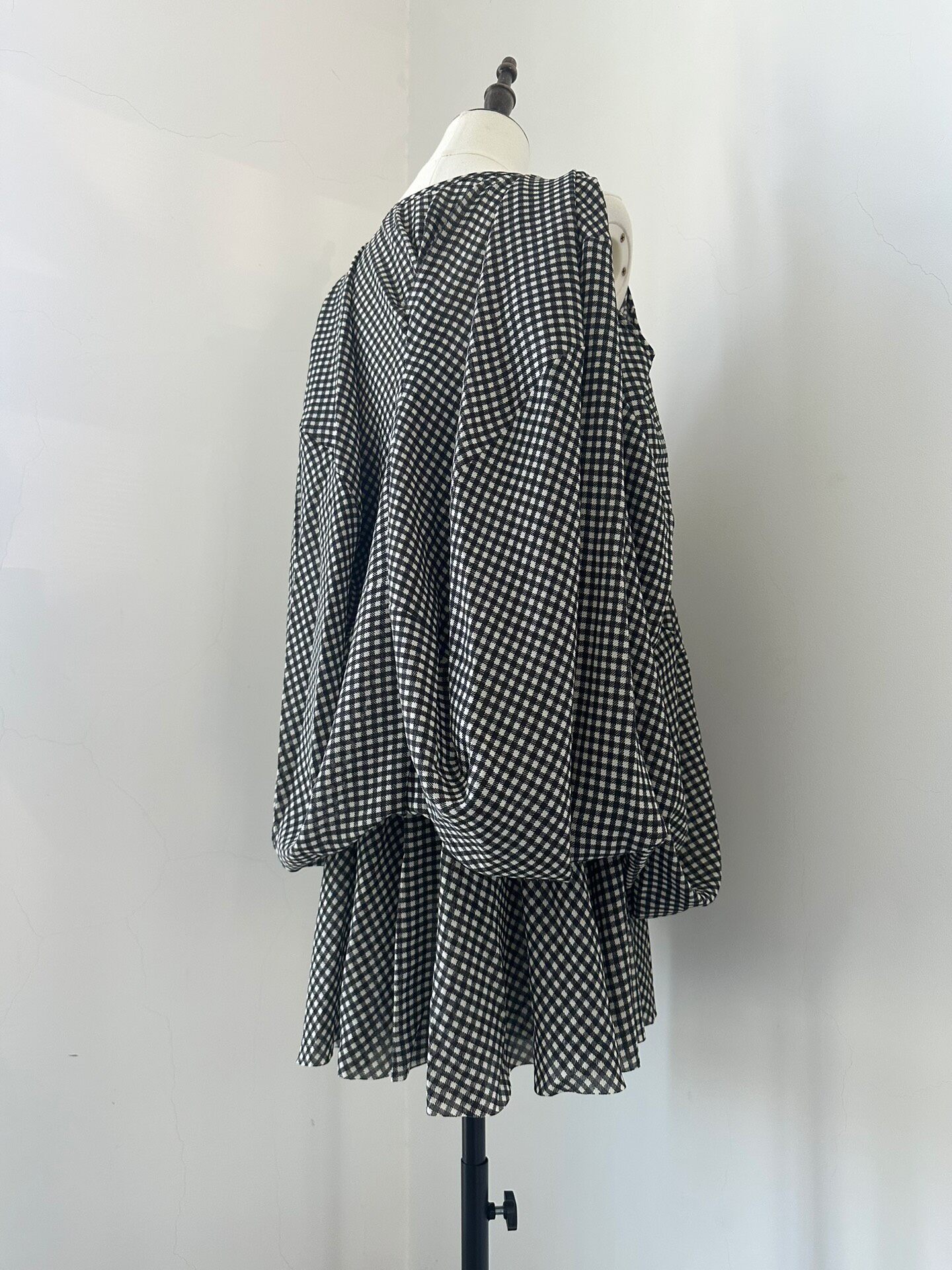 Junya Watanabe 2009 Gingham Flowy Top — detail
