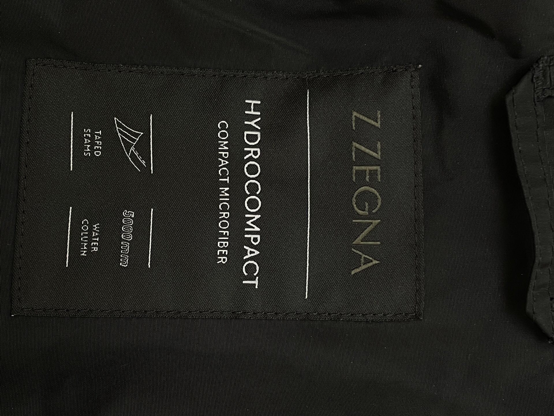 Zegna Black Winter Technical Jacket — detail