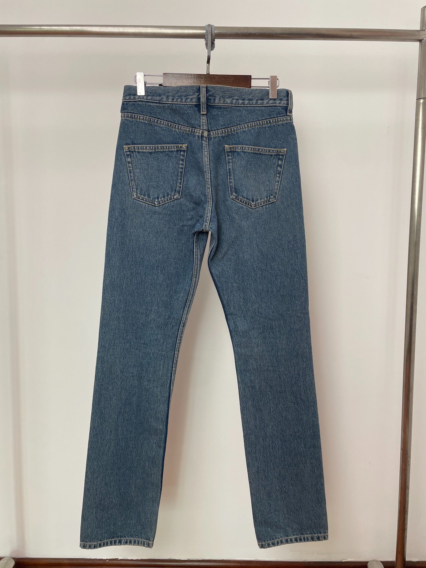 Balenciaga Straight Leg Distressed Jeans — front