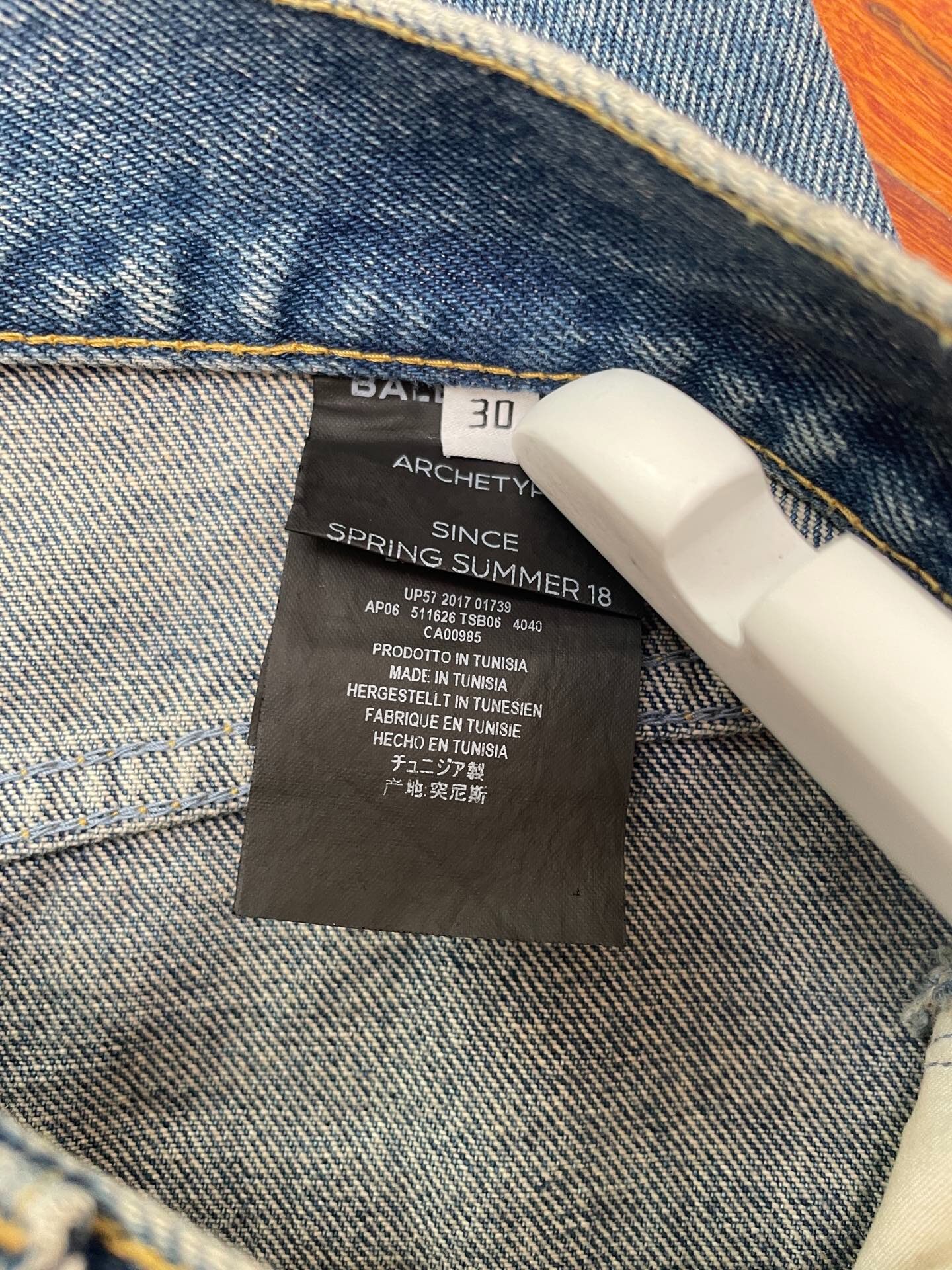 Balenciaga Straight Leg Distressed Jeans — back