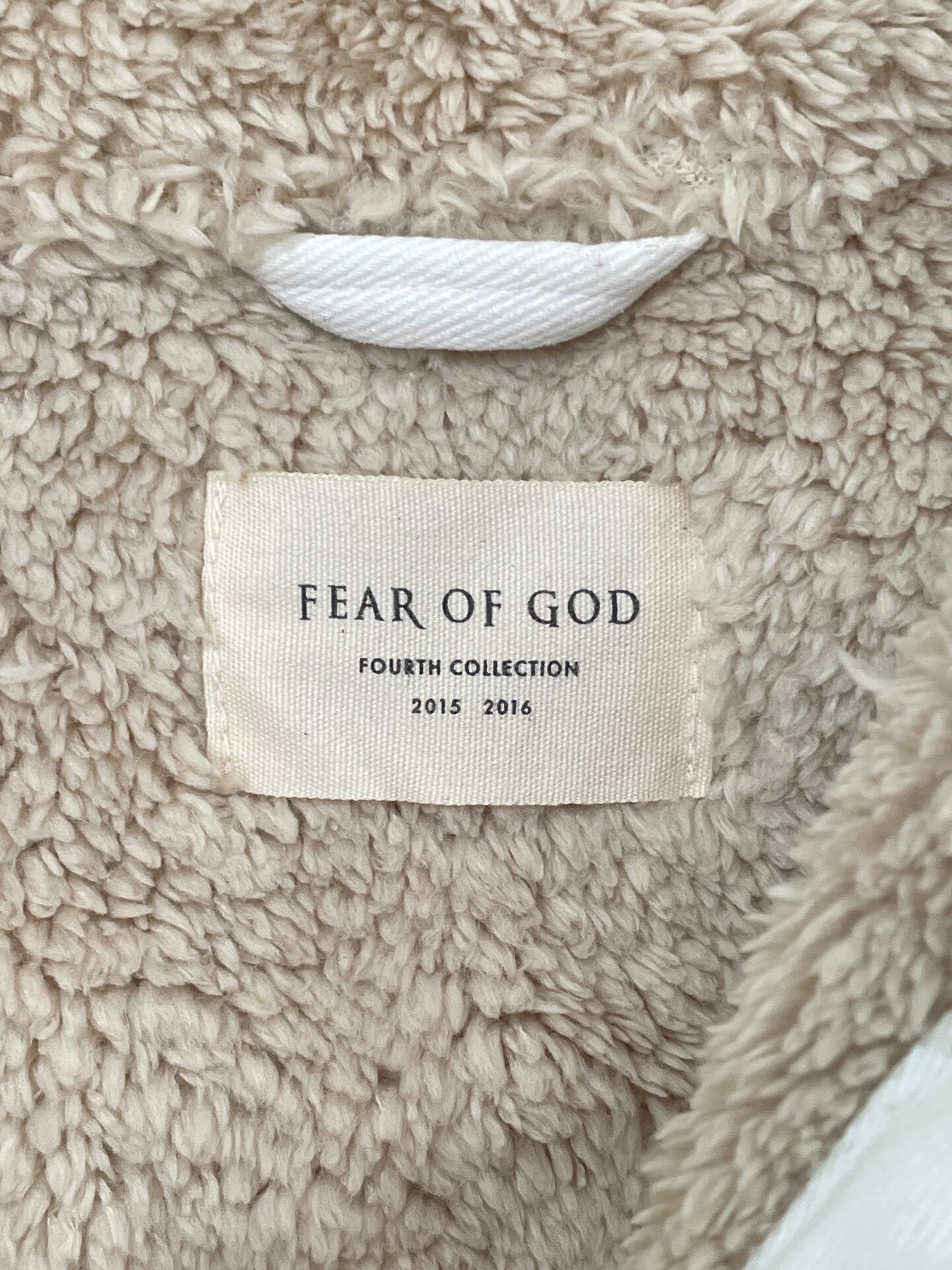 Fear of God 4th White Shearling Jacket — detail