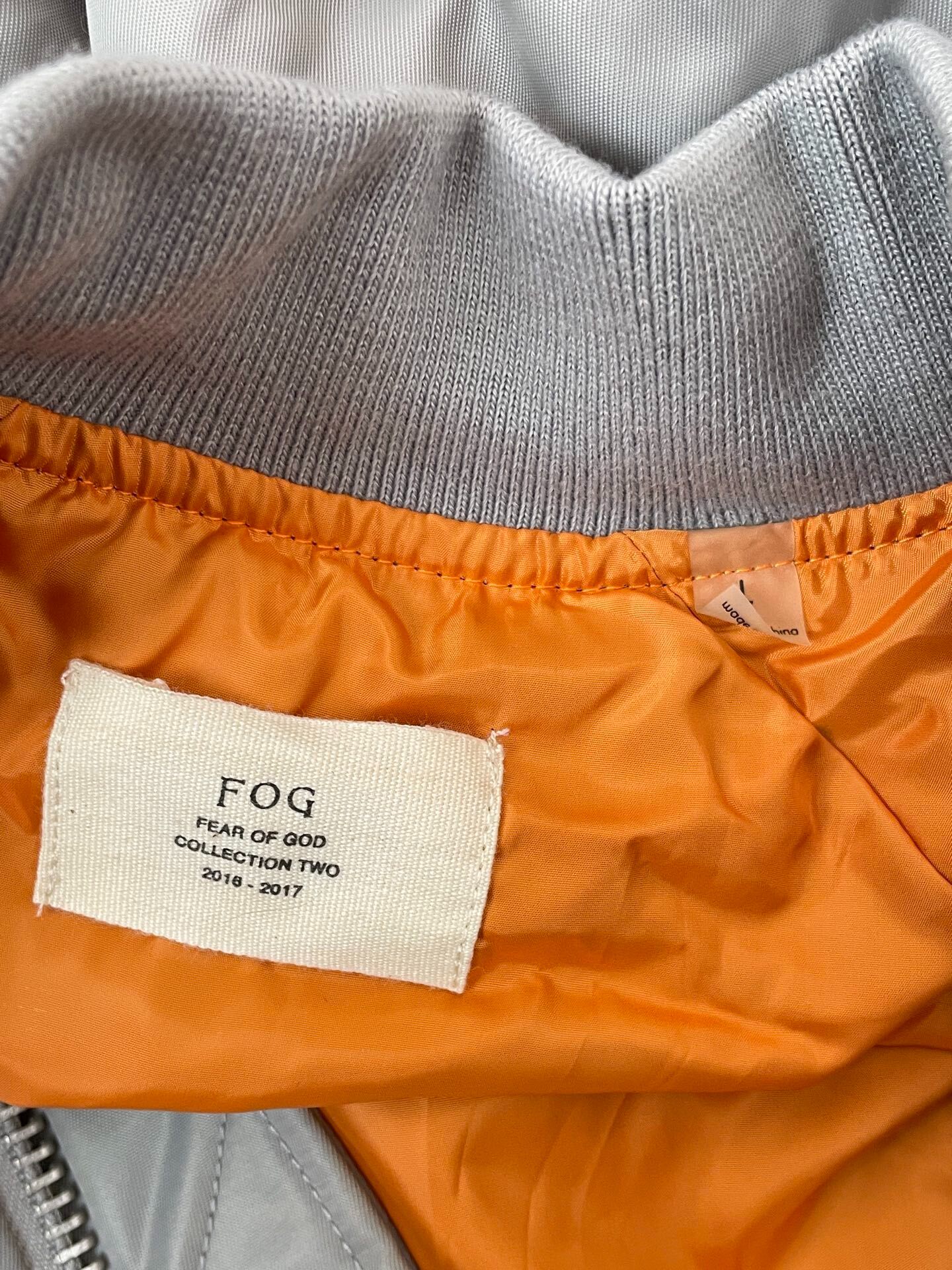 Fear of God 4th Silver Bomber Jacket — detail
