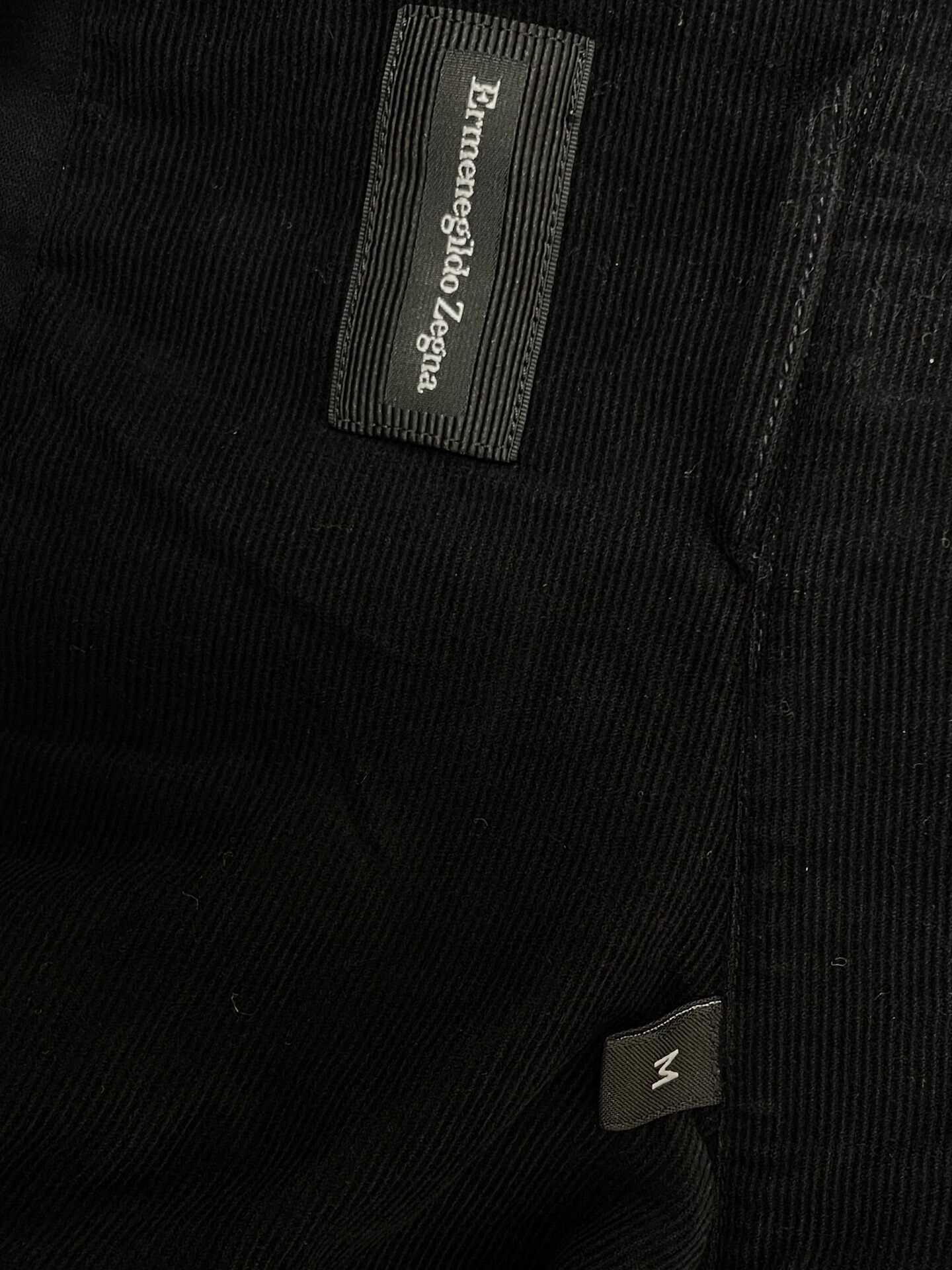 Zegna Men’s Black Cotton Corduroy Shirt — detail
