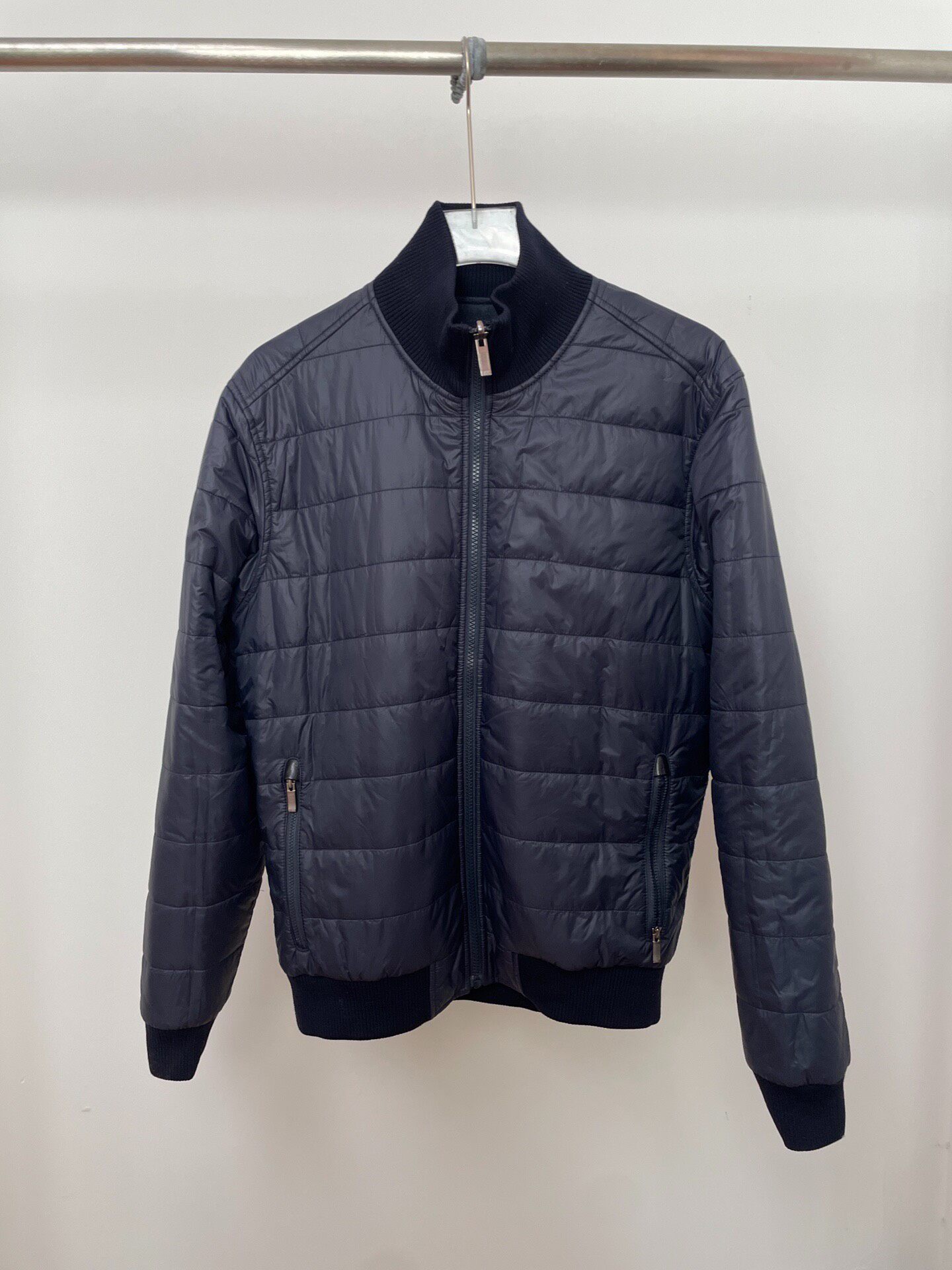 Zegna Reversible Cotton-Down Bomber Jacket — detail