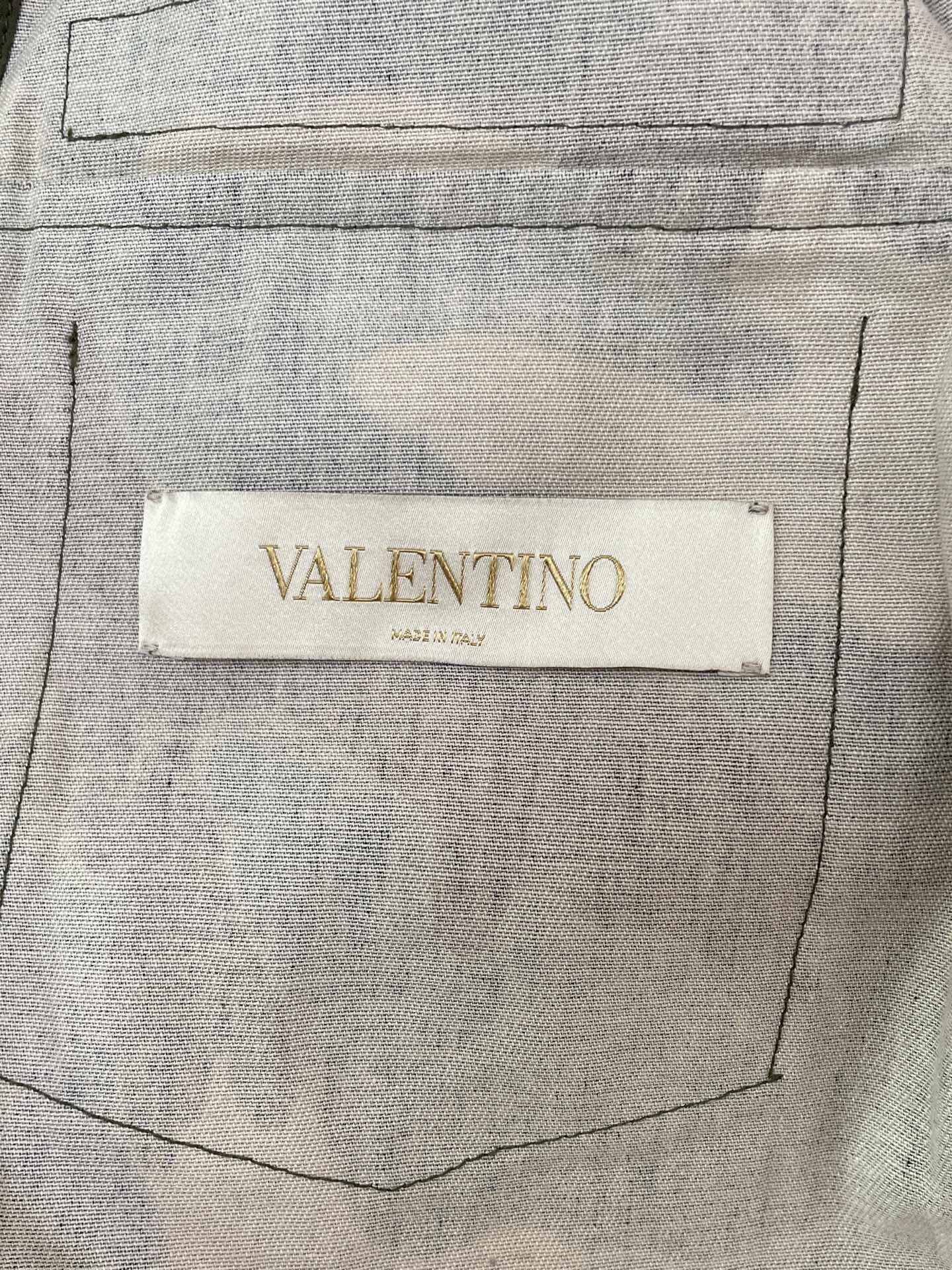 Valentino Beaded Camouflage Shirt Jacket — label