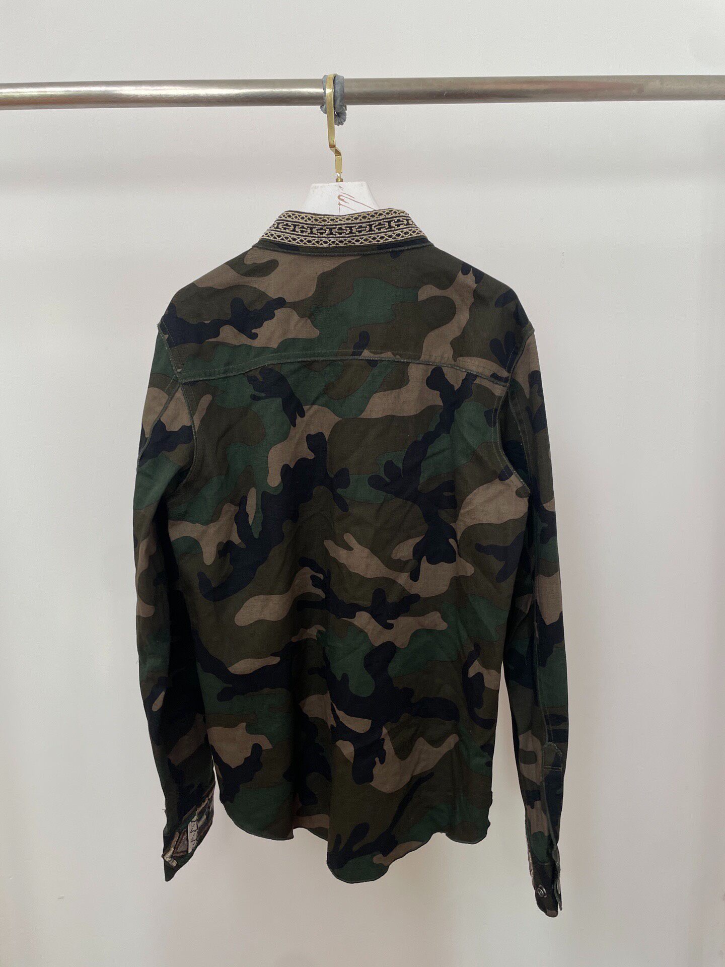 Valentino Beaded Camouflage Shirt Jacket — front