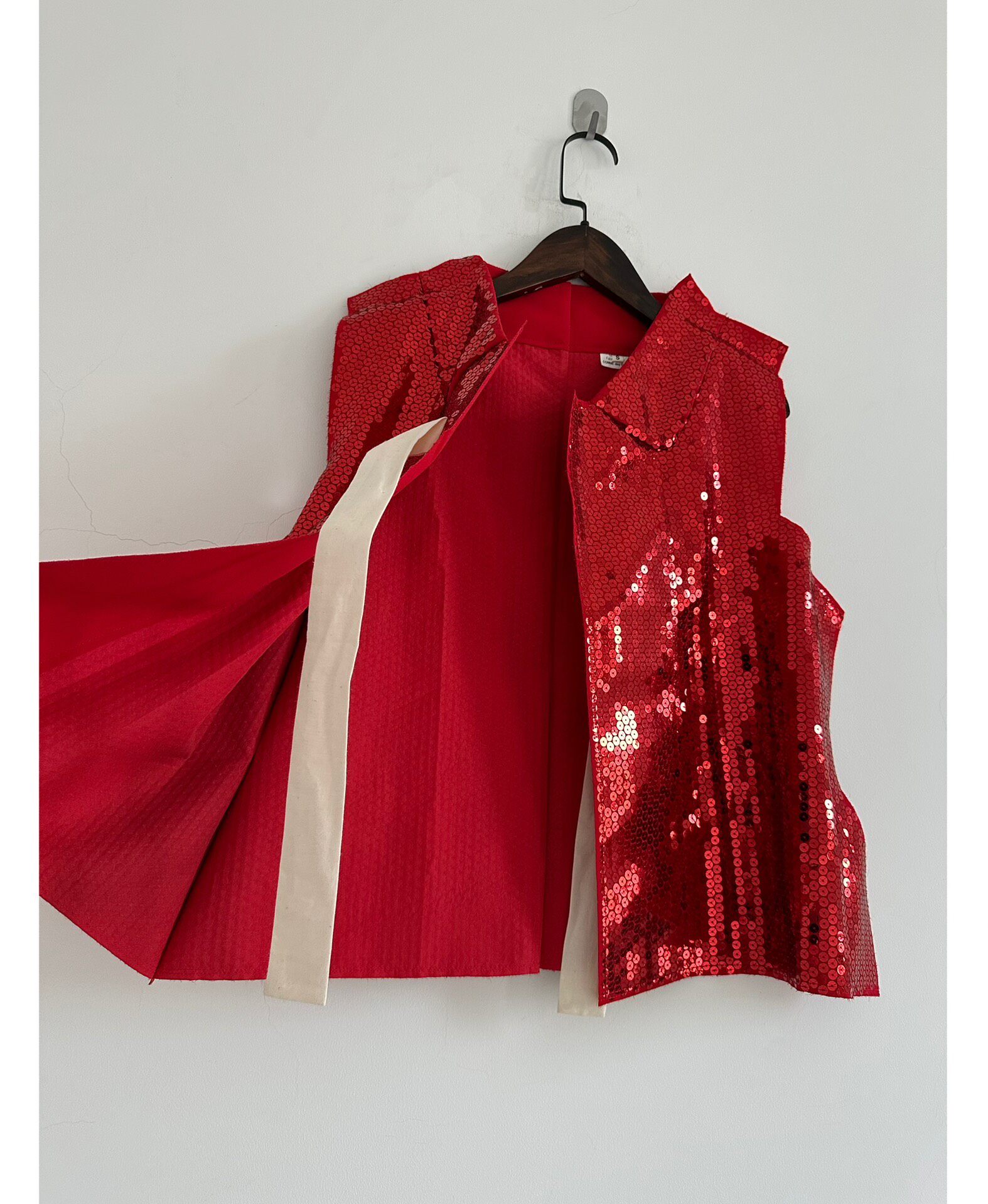 Comme des Garcons Red Sequined Top — label