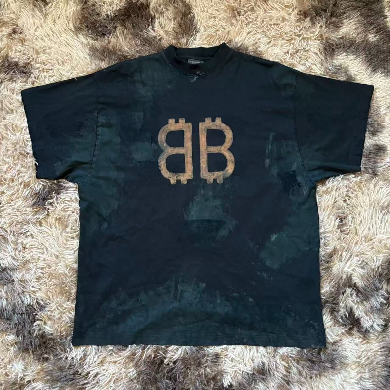Balenciaga Mud-Dye Double B Short Tee