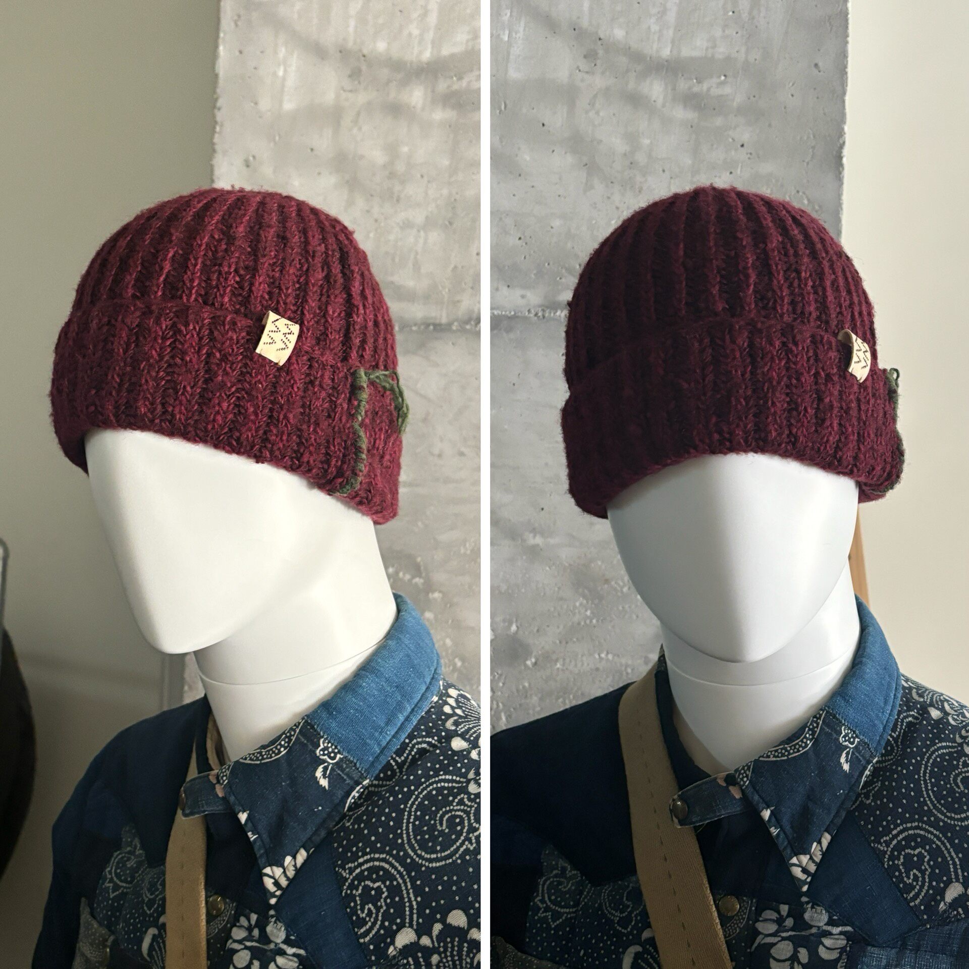 Visvim 22AW Spot Natural Dye Knit Cap — detail