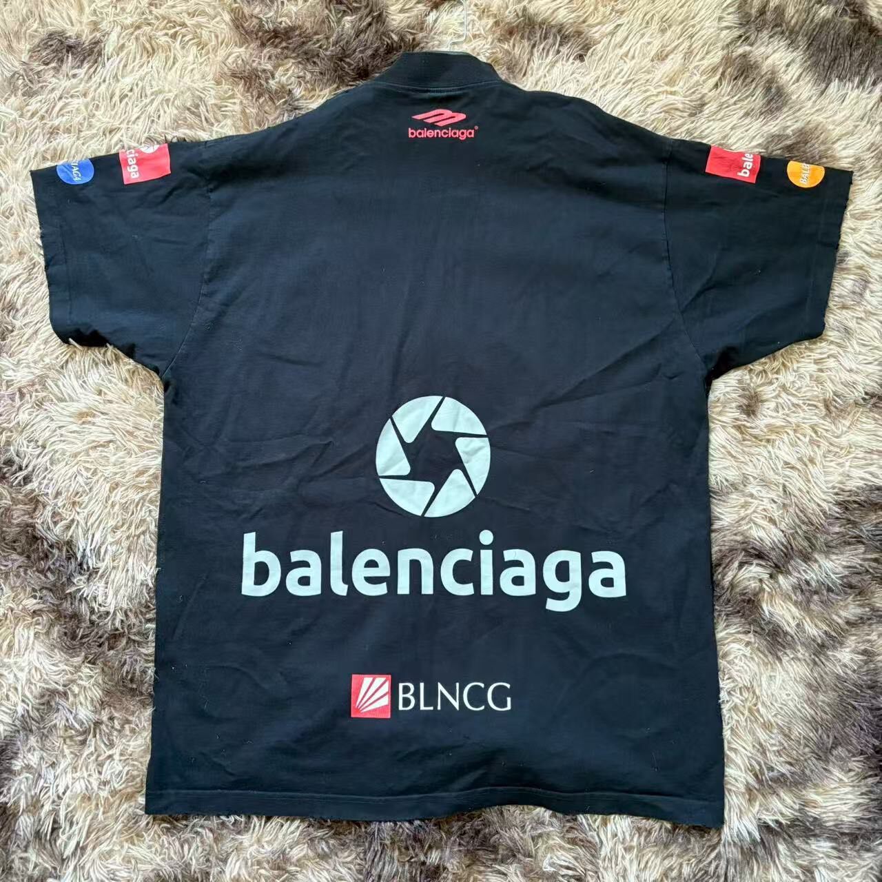 Balenciaga Oversized Logo Short-Sleeve Tee — front