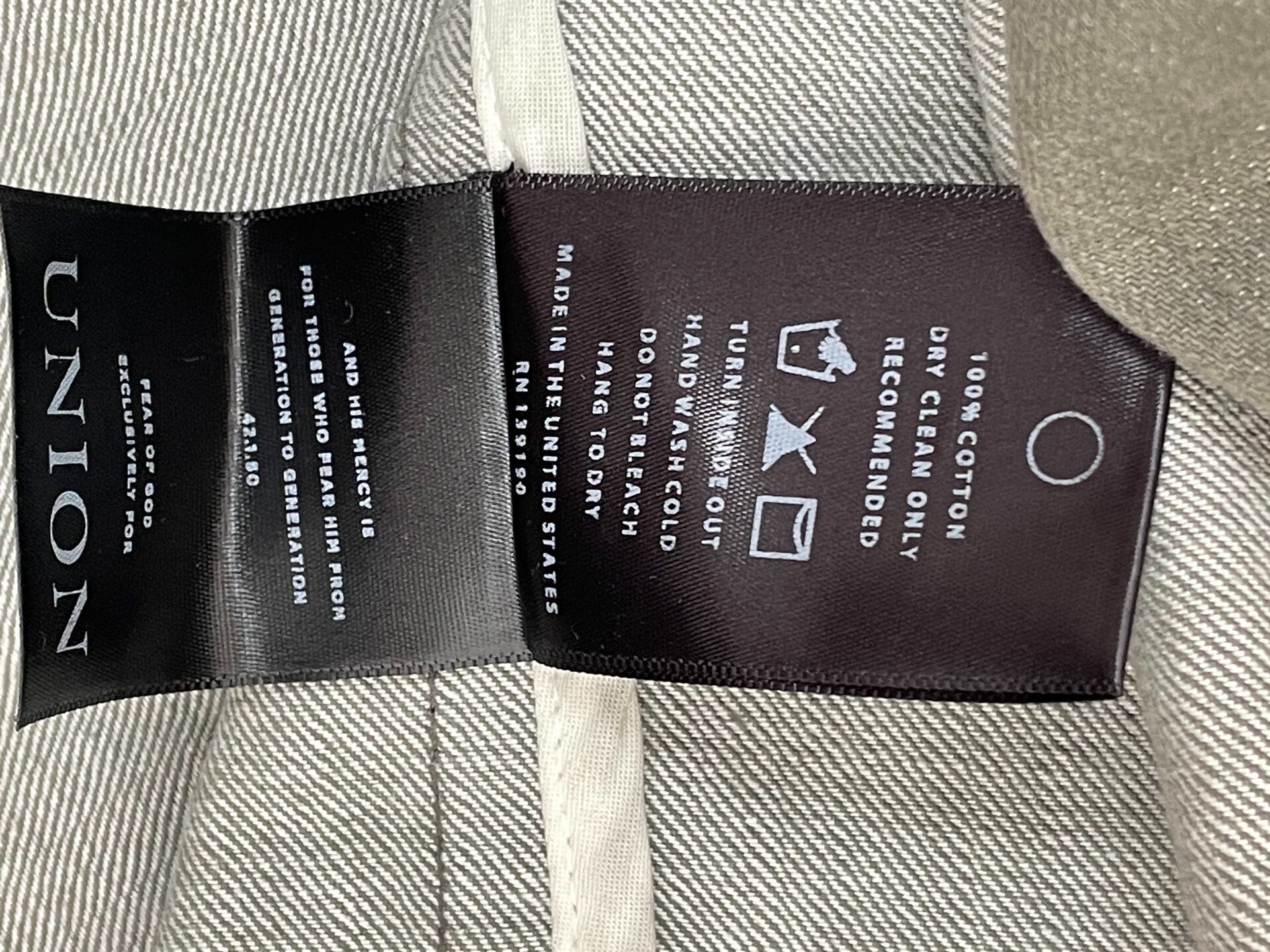 Fear of God Gray Denim Trucker Jacket — label