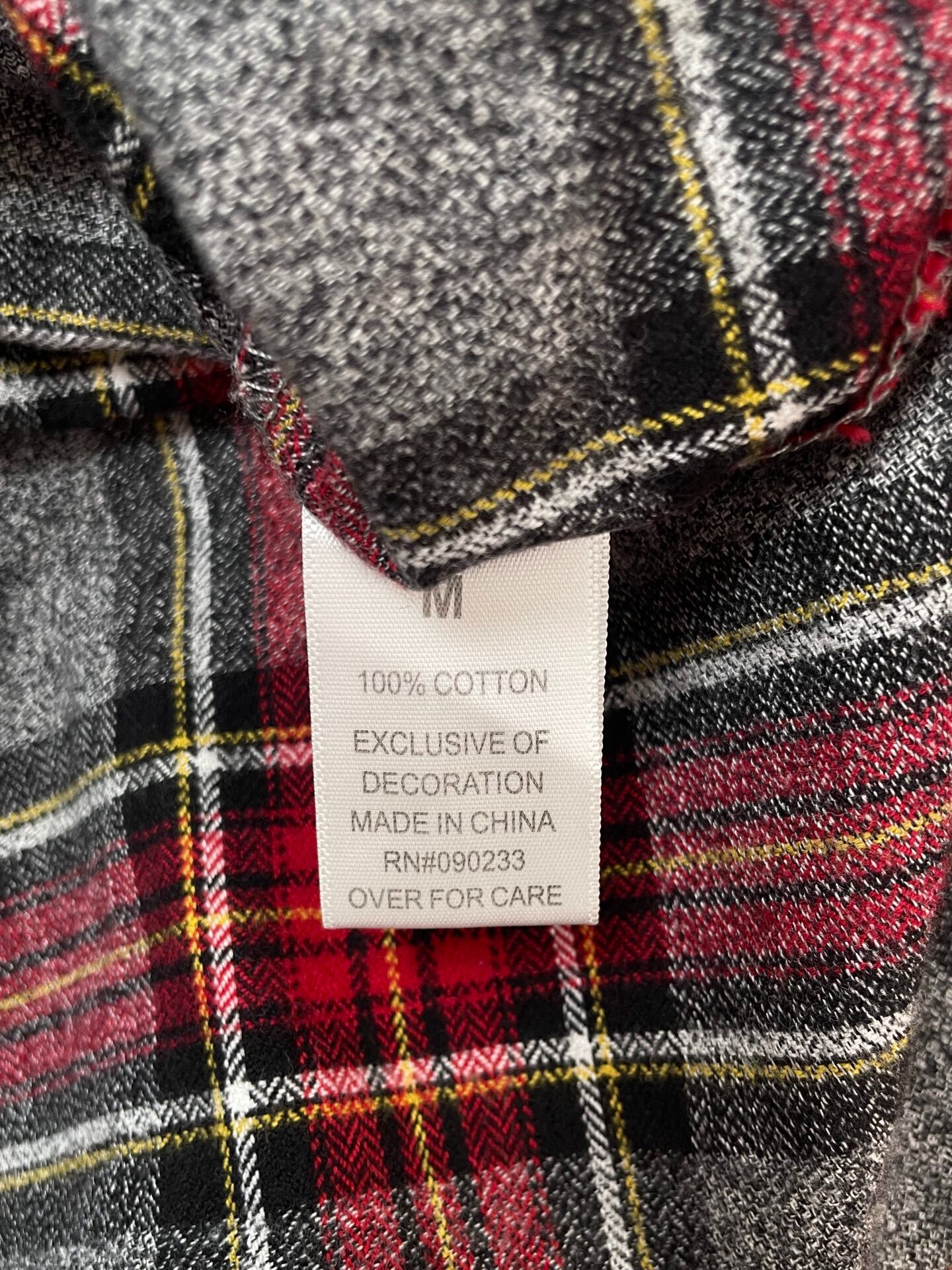 Fear of God Gray-Red Plaid Flannel Shirt — back