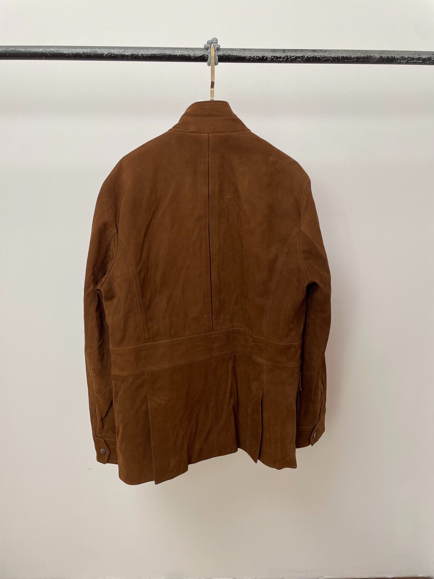 Zegna Brown Suede Classic Jacket — front