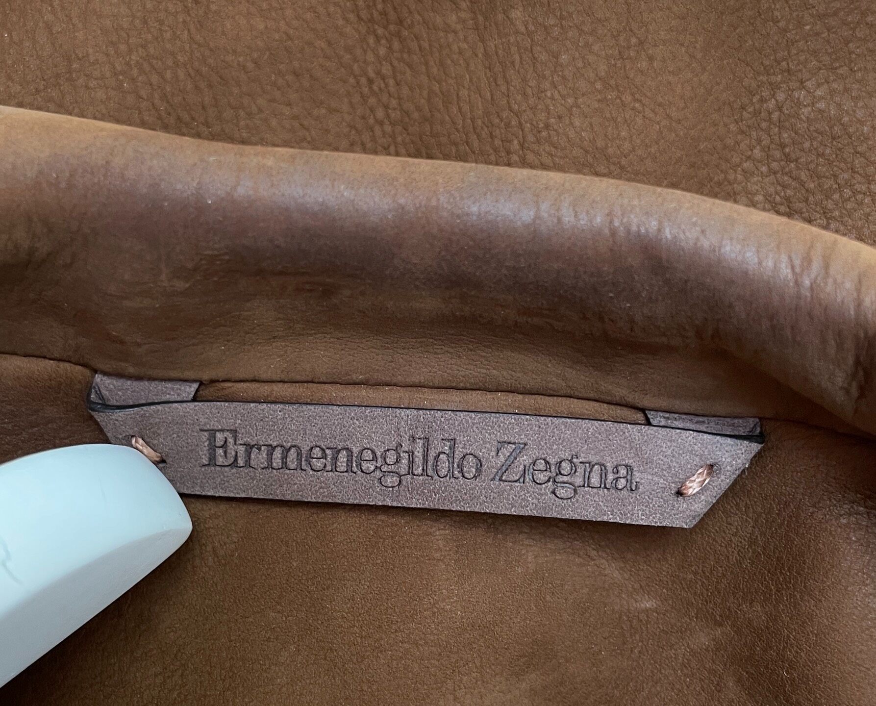 Zegna Brown Suede Classic Jacket — detail