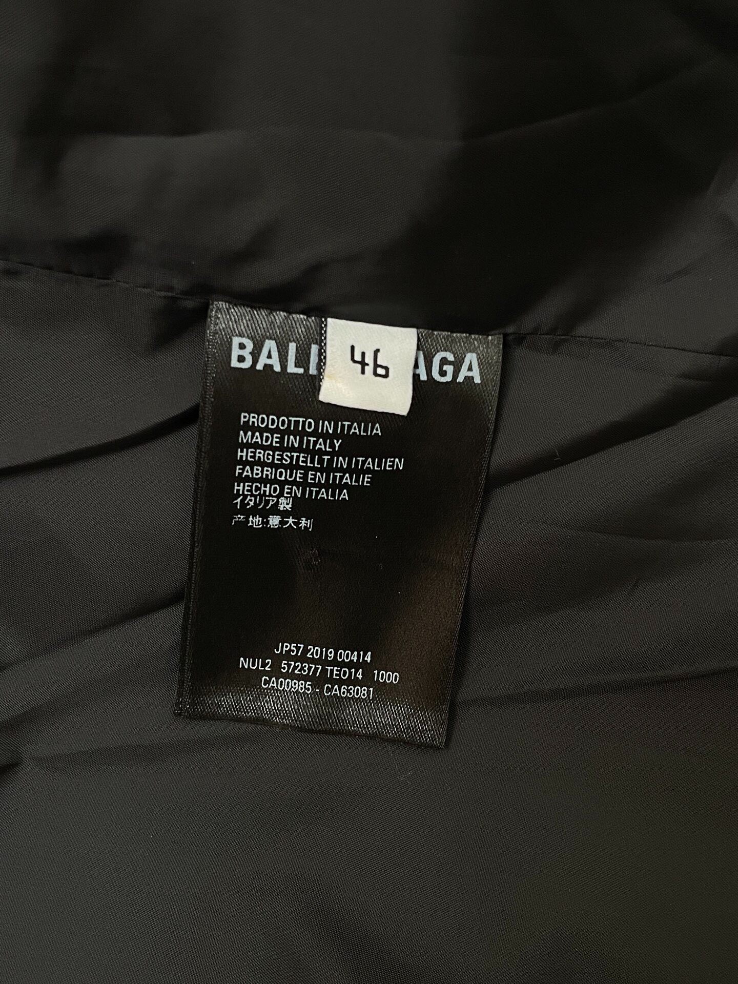Balenciaga New Black Long Coat — label
